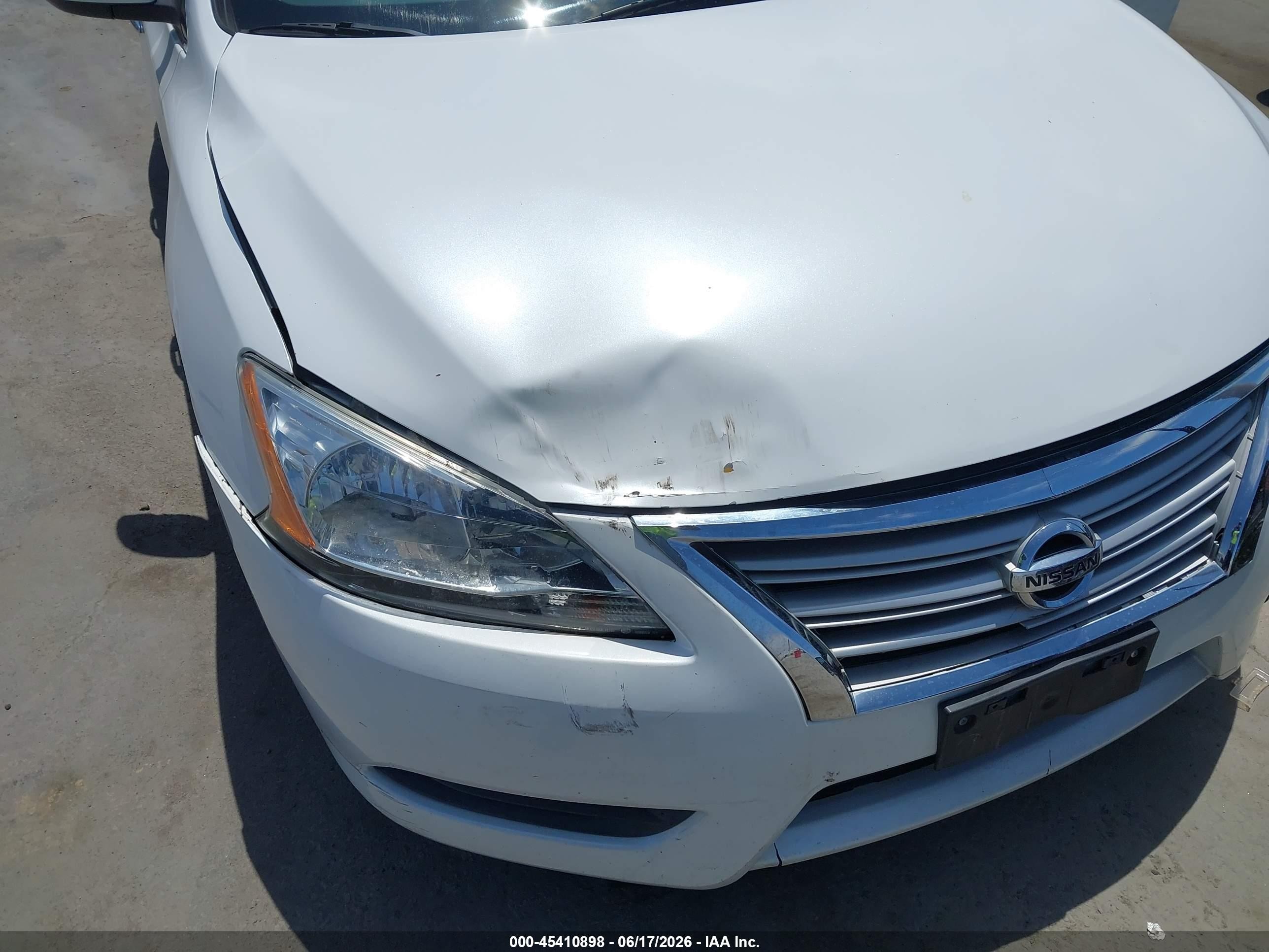 2014 Nissan Sentra S White vin: 3N1AB7AP2EY238273