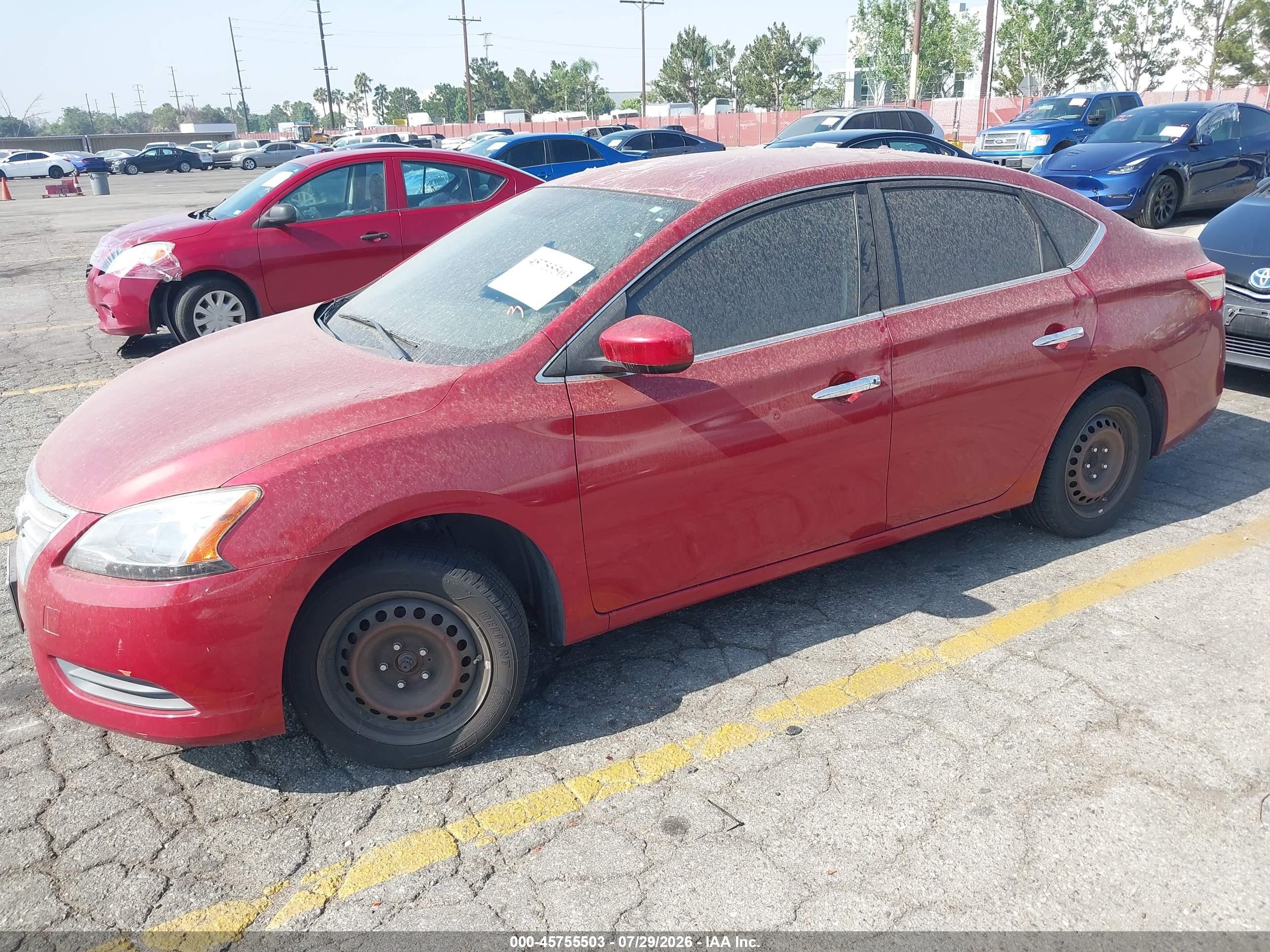 2014 Nissan Sentra Fe+ S/fe+ Sv/s/sl/sr/sv Red vin: 3N1AB7AP2EY242419
