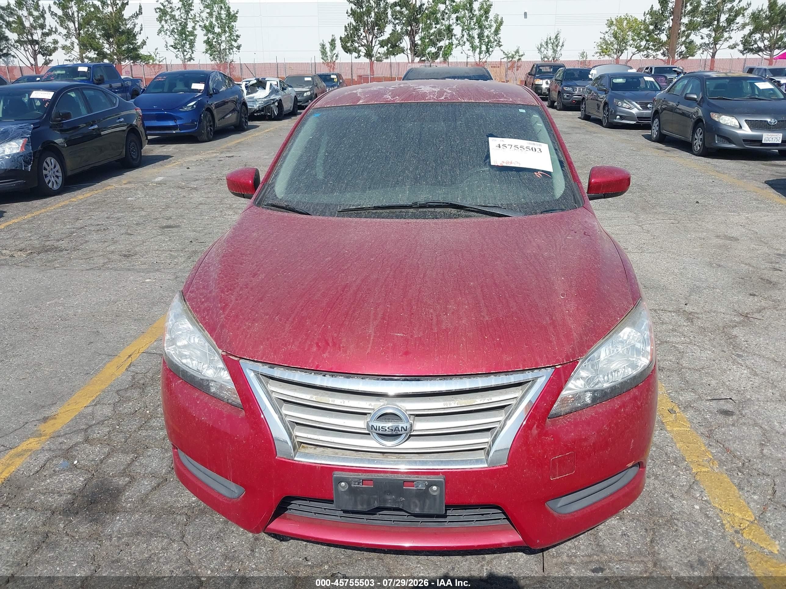 2014 Nissan Sentra Fe+ S/fe+ Sv/s/sl/sr/sv Red vin: 3N1AB7AP2EY242419