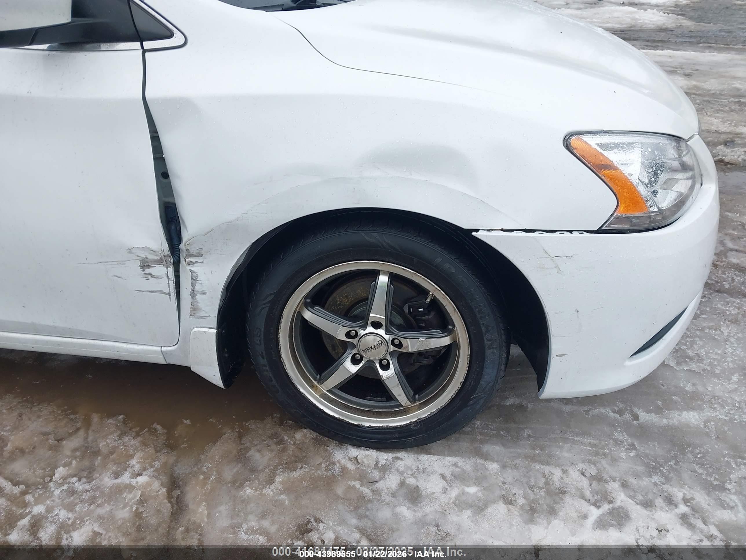 2014 Nissan Sentra Fe+ S/fe+ Sv/s/sl/sr/sv White vin: 3N1AB7AP2EY249872