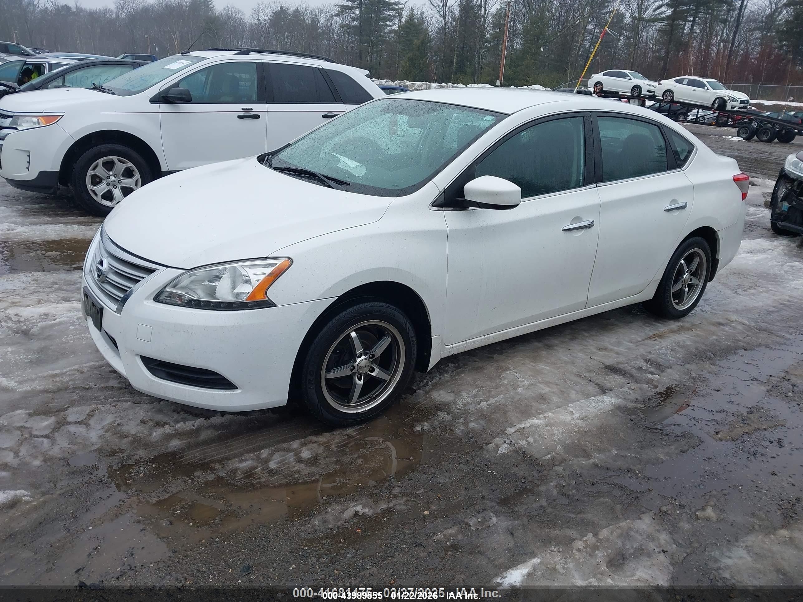 2014 Nissan Sentra Fe+ S/fe+ Sv/s/sl/sr/sv White vin: 3N1AB7AP2EY249872
