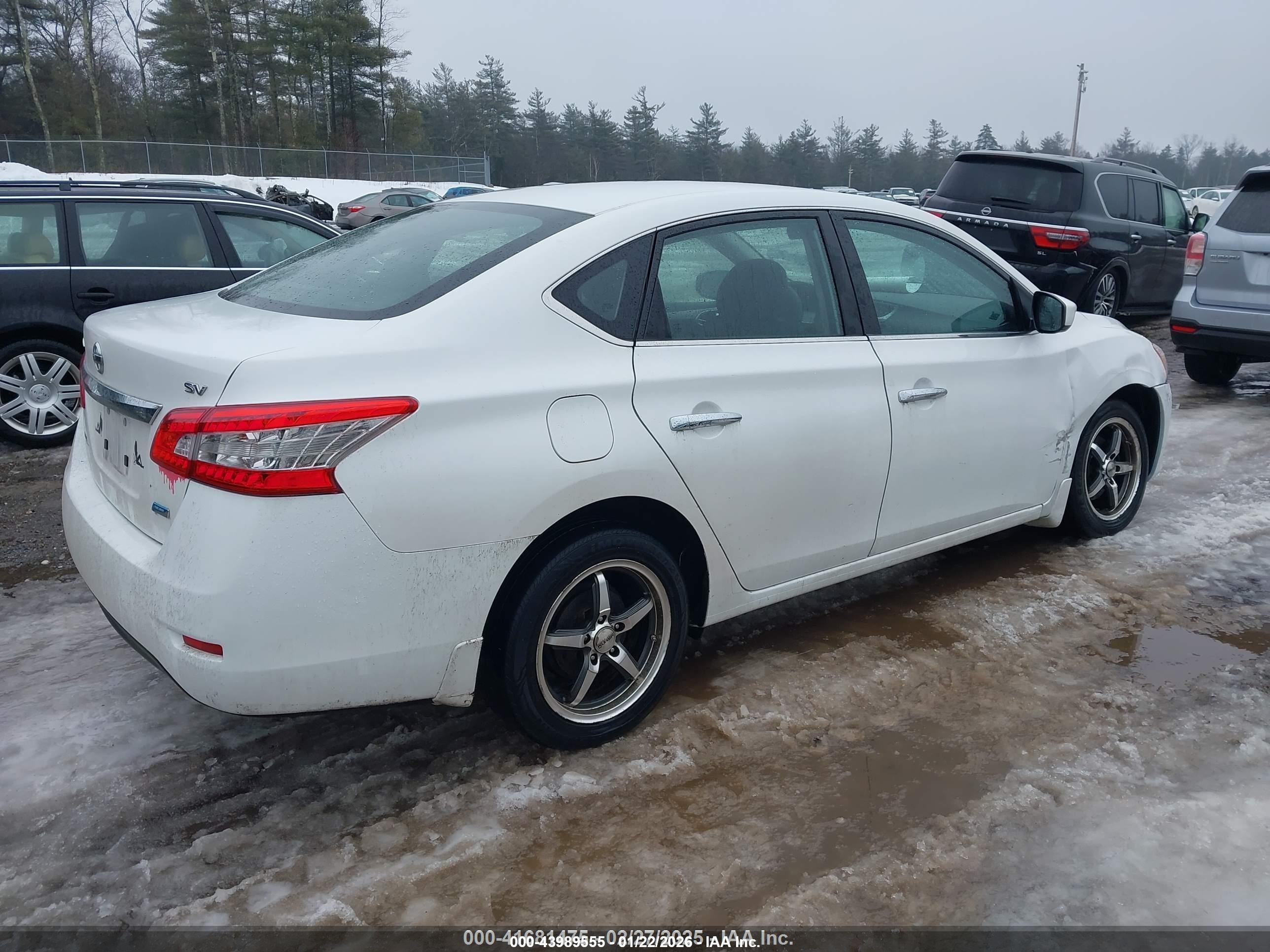 2014 Nissan Sentra Fe+ S/fe+ Sv/s/sl/sr/sv White vin: 3N1AB7AP2EY249872