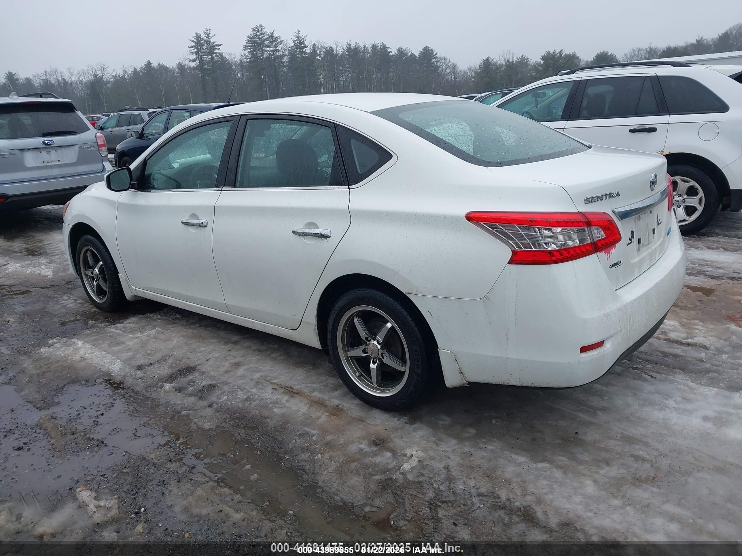 2014 Nissan Sentra Fe+ S/fe+ Sv/s/sl/sr/sv White vin: 3N1AB7AP2EY249872