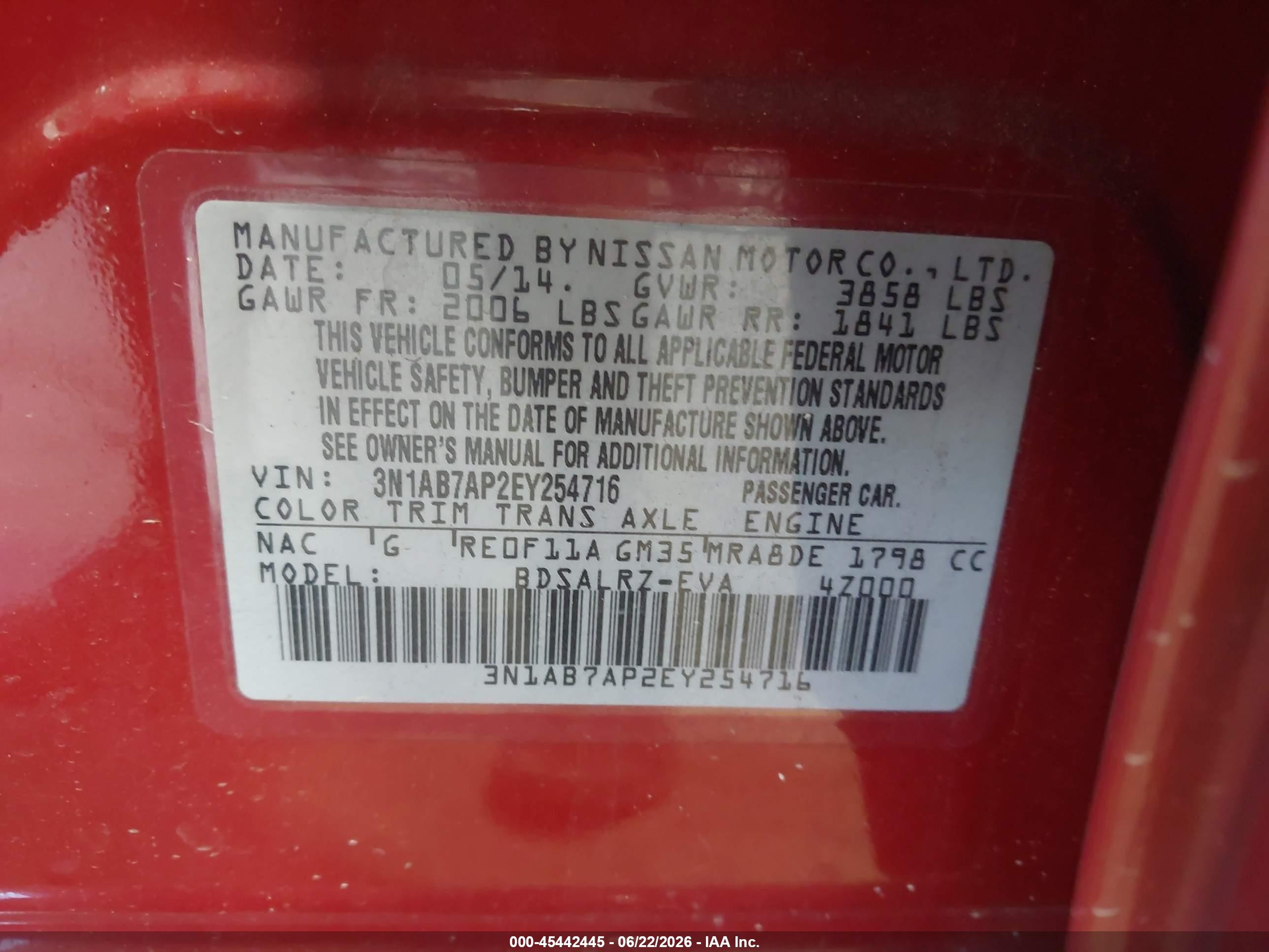 2014 Nissan Sentra Sr Красный vin: 3N1AB7AP2EY254716