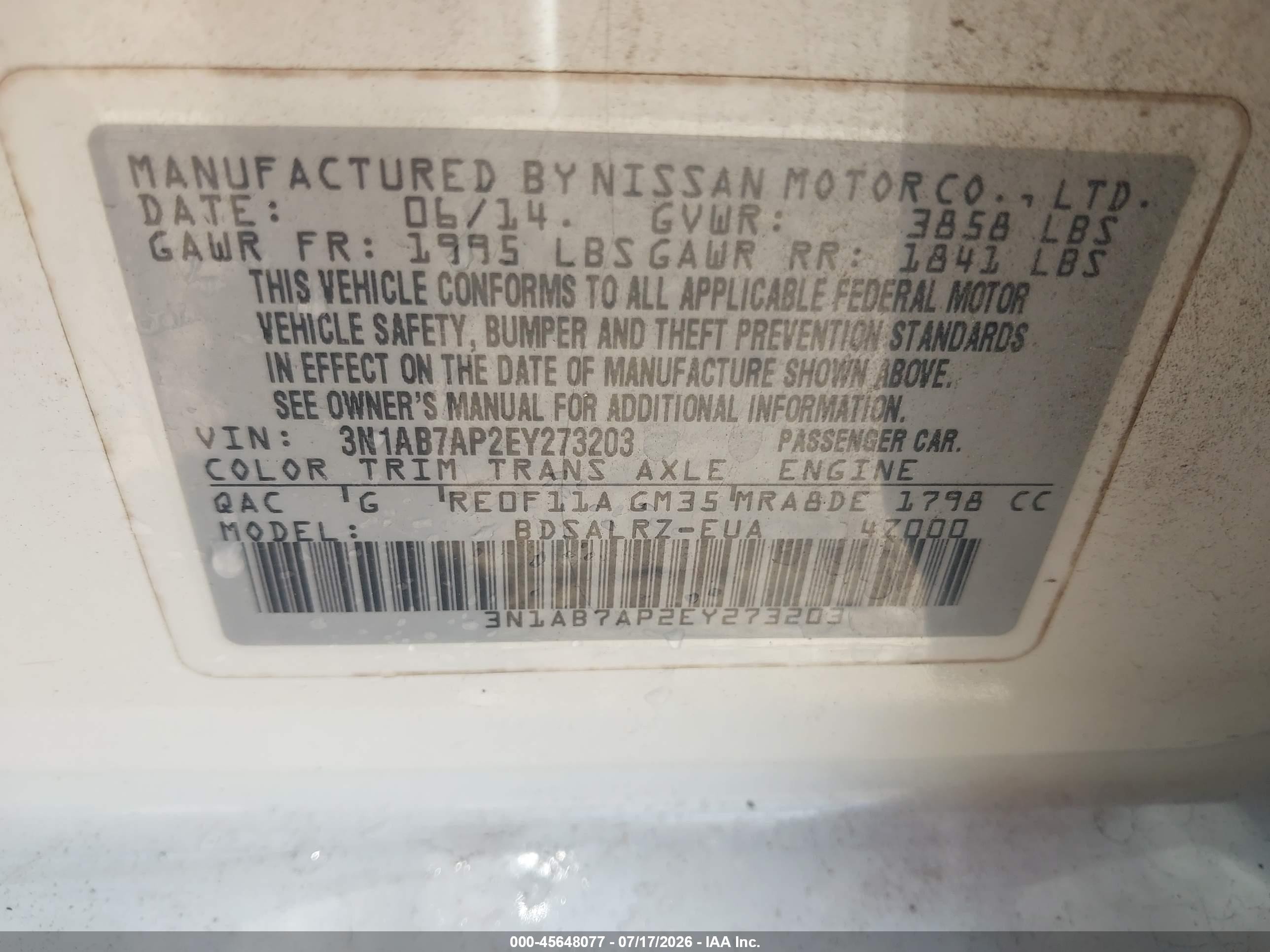 2014 Nissan Sentra Sr White vin: 3N1AB7AP2EY273203