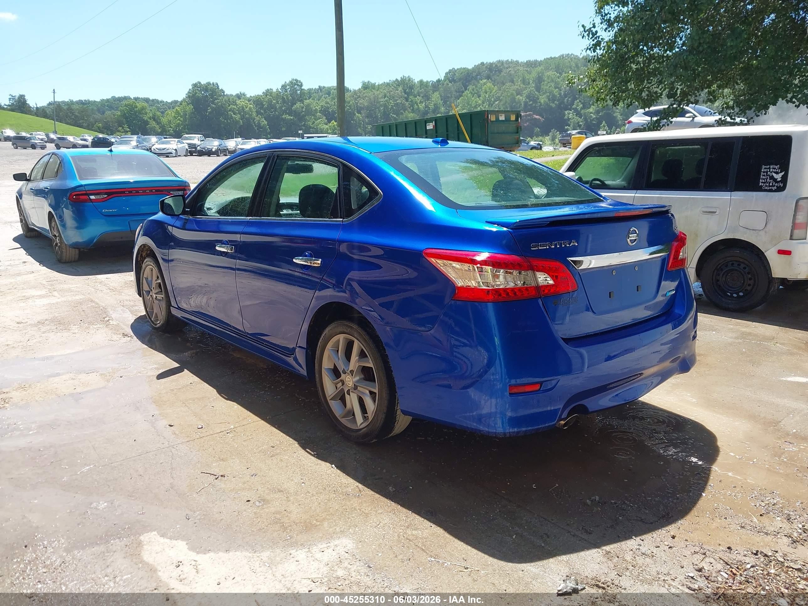 2014 Nissan Sentra Sr Blue vin: 3N1AB7AP2EY286422
