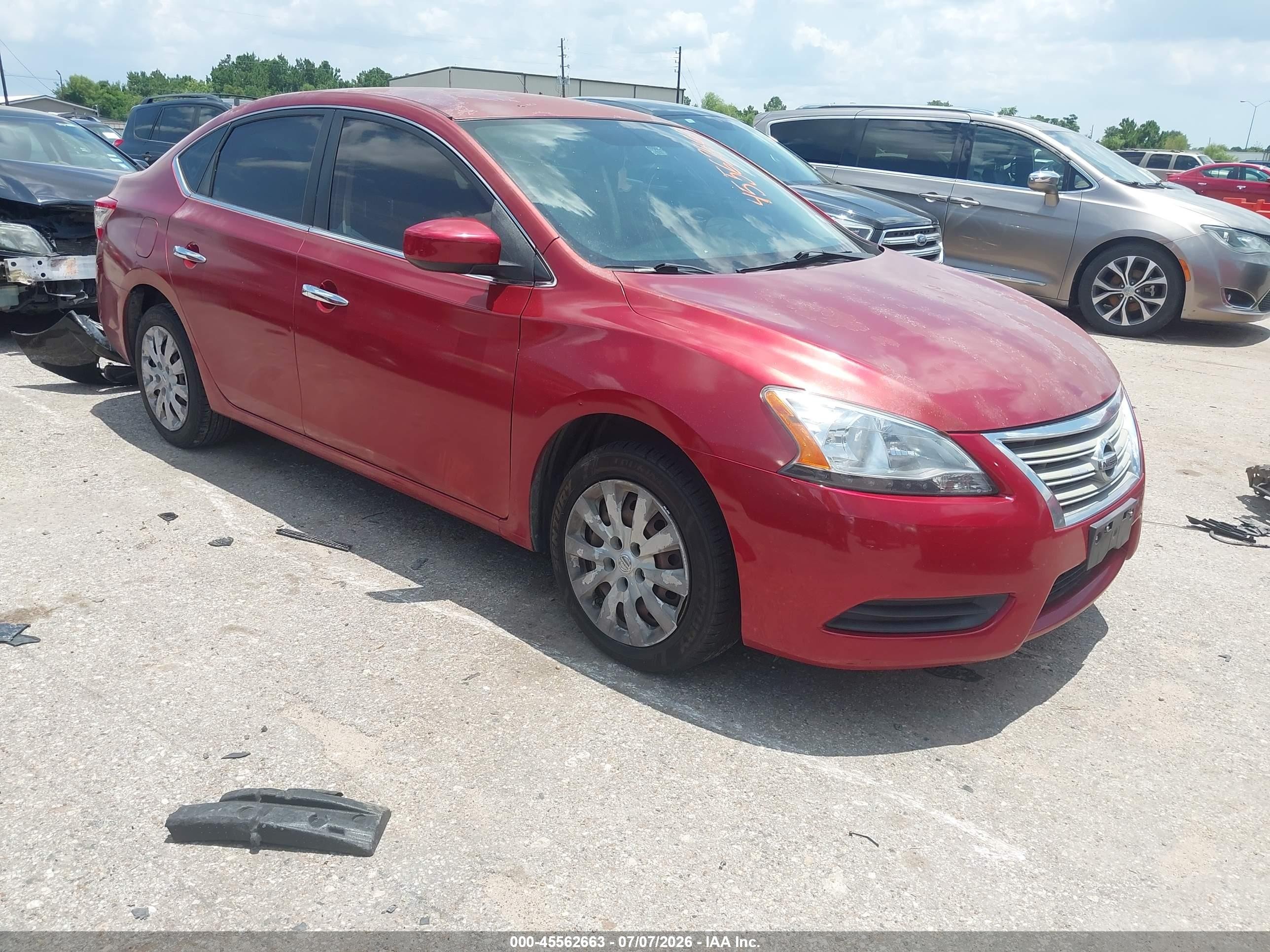 2014 Nissan Sentra Sv Red vin: 3N1AB7AP2EY294035