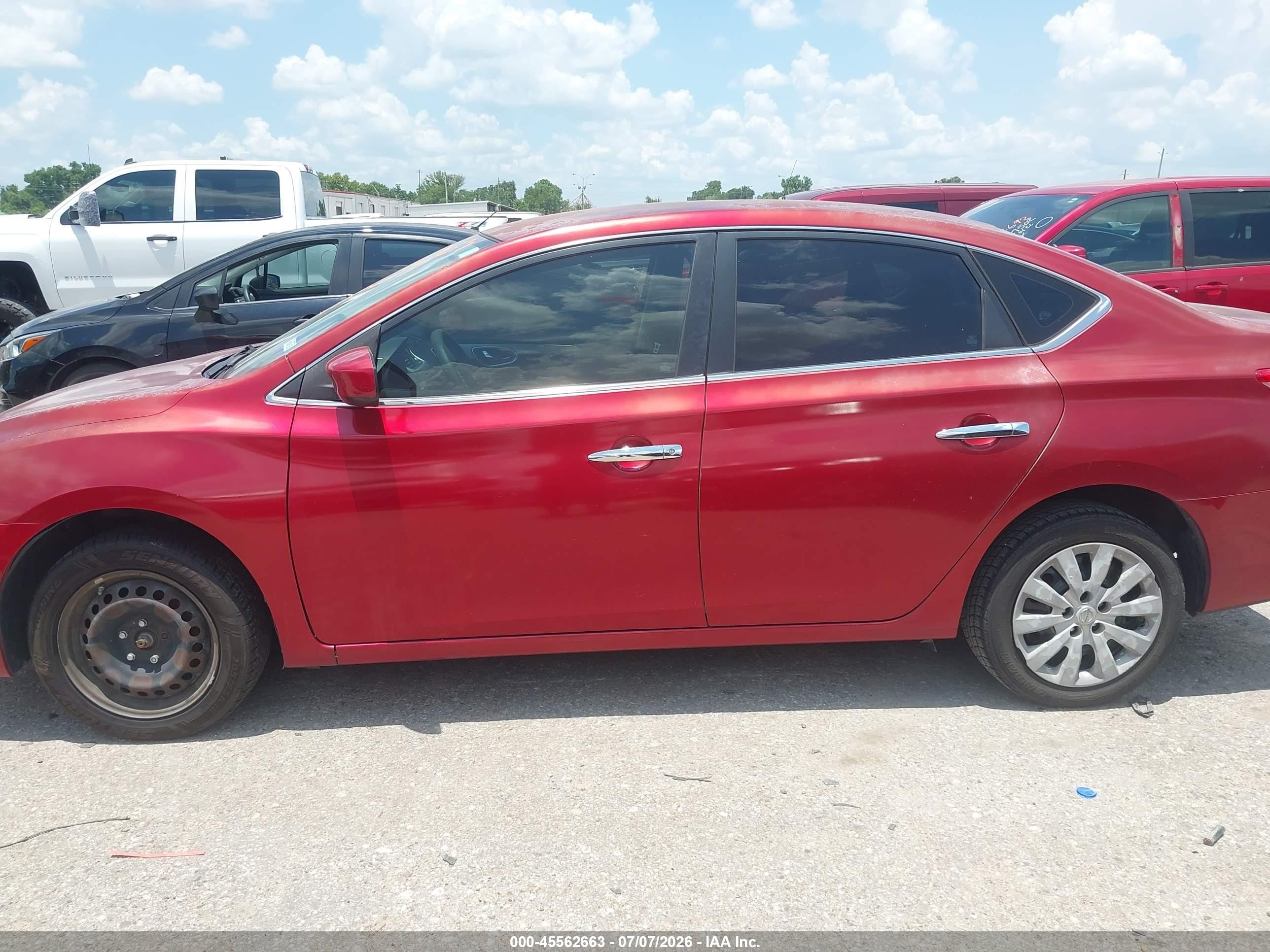 2014 Nissan Sentra Sv Red vin: 3N1AB7AP2EY294035