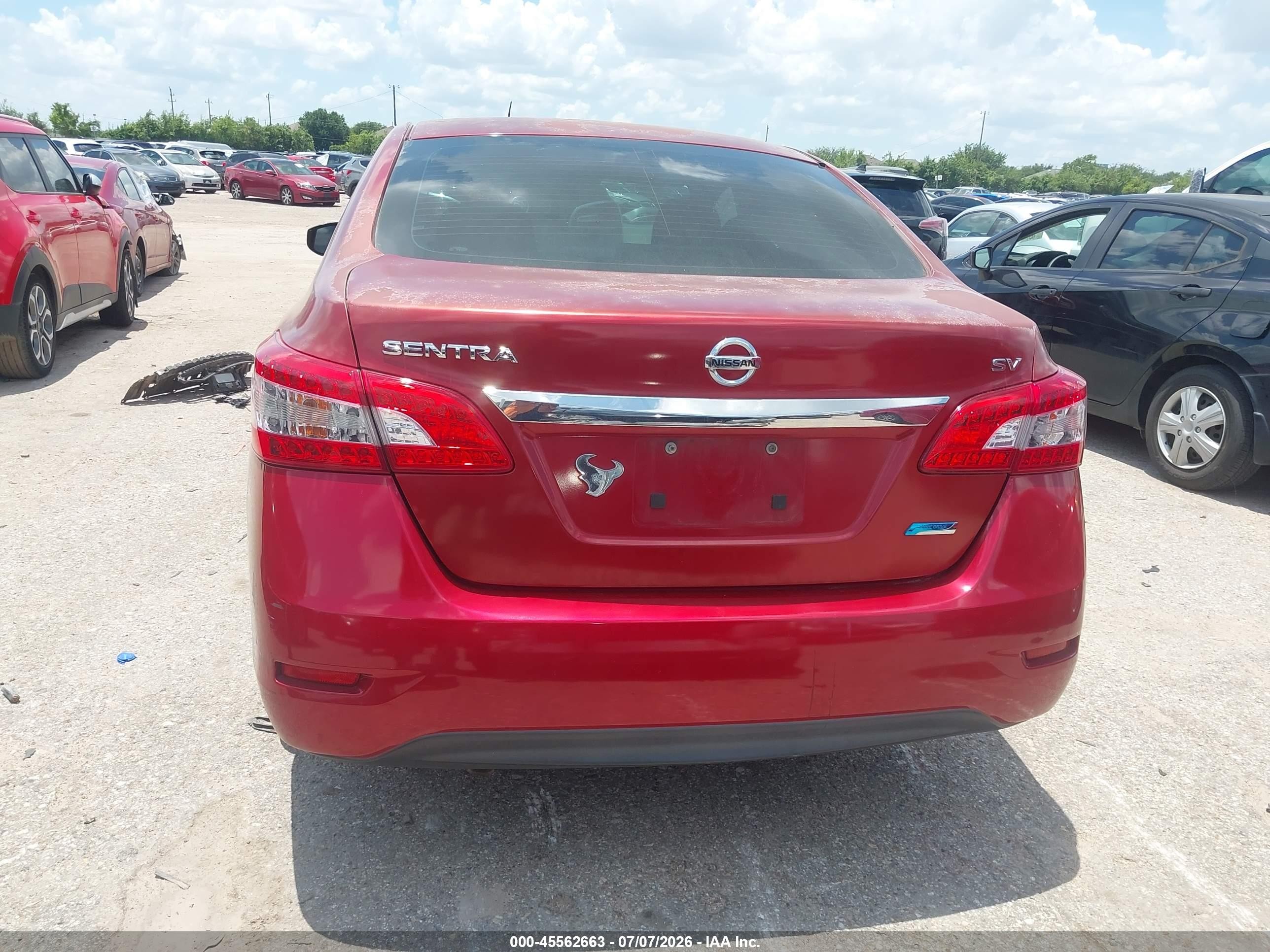 2014 Nissan Sentra Sv Red vin: 3N1AB7AP2EY294035