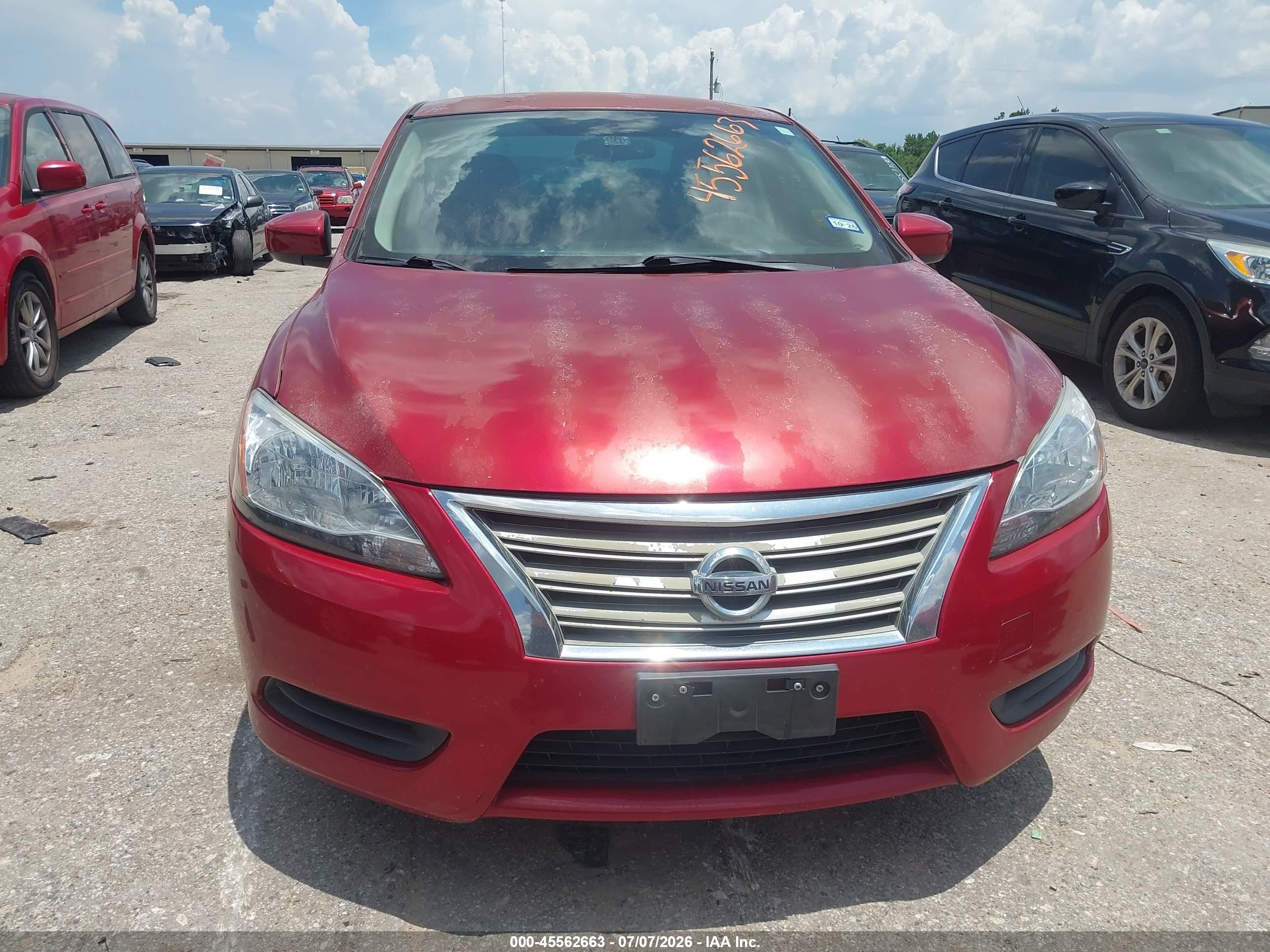 2014 Nissan Sentra Sv Red vin: 3N1AB7AP2EY294035