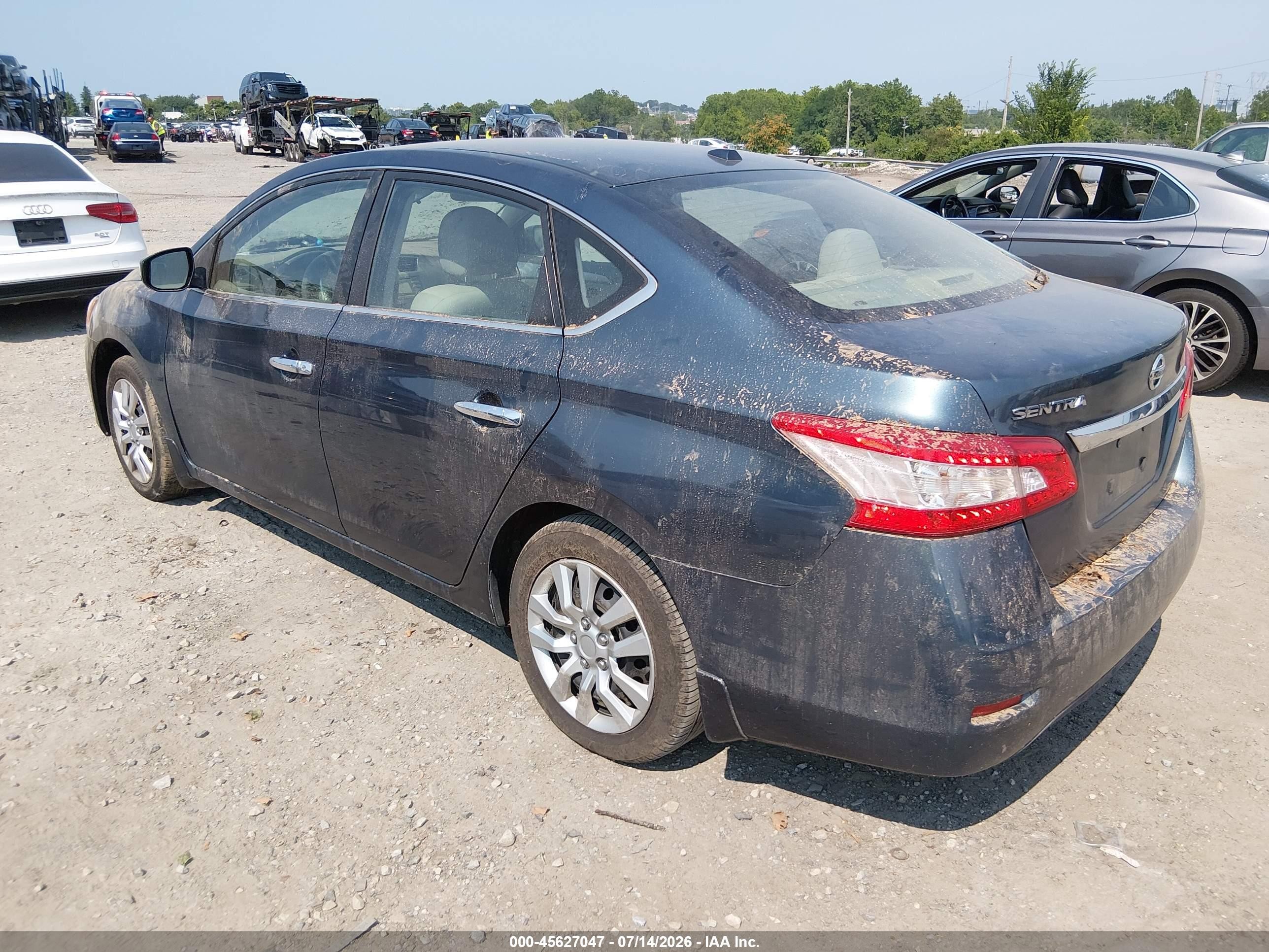 2014 Nissan Sentra Sv Синий vin: 3N1AB7AP2EY305860