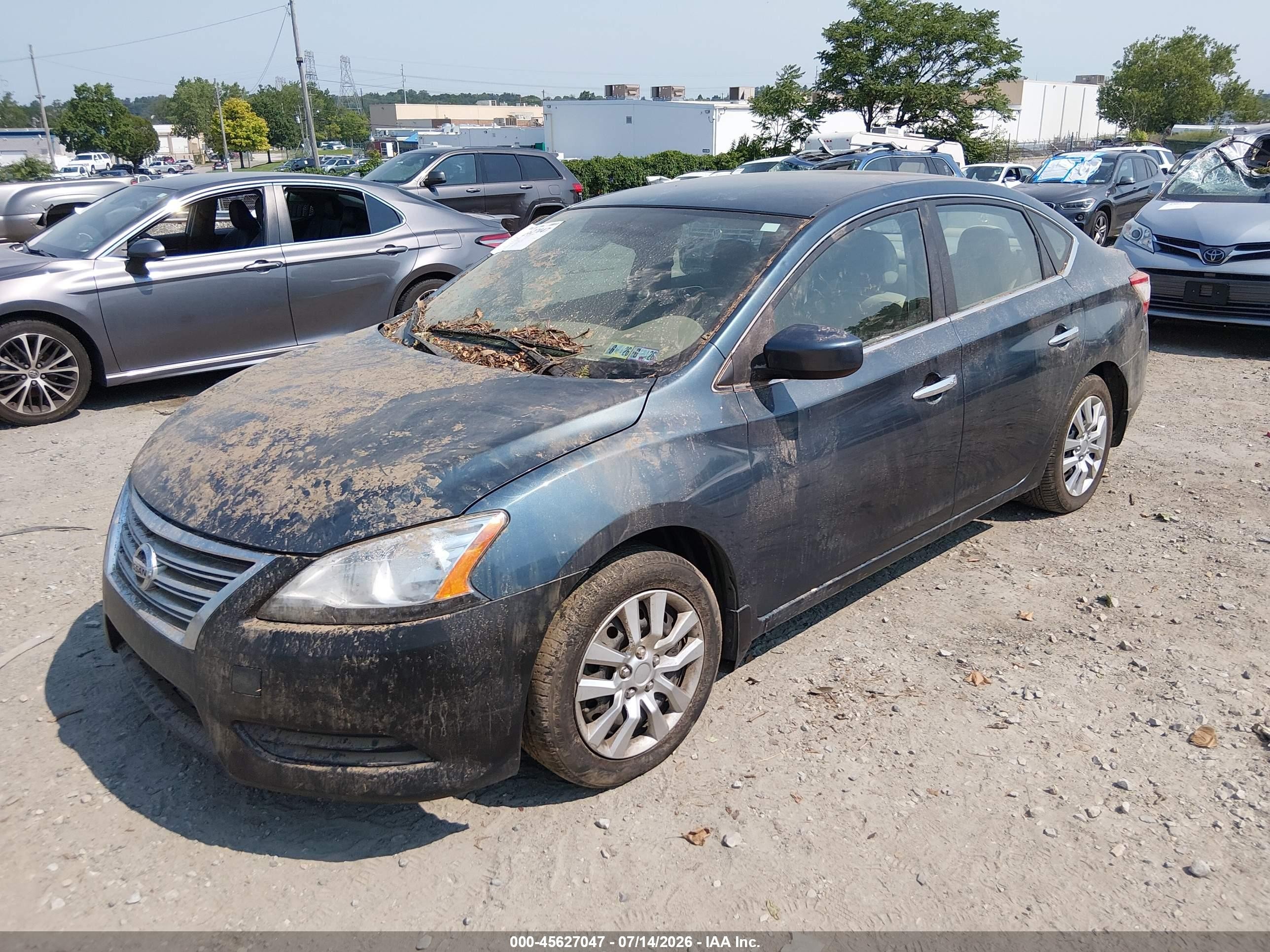 2014 Nissan Sentra Sv Синий vin: 3N1AB7AP2EY305860
