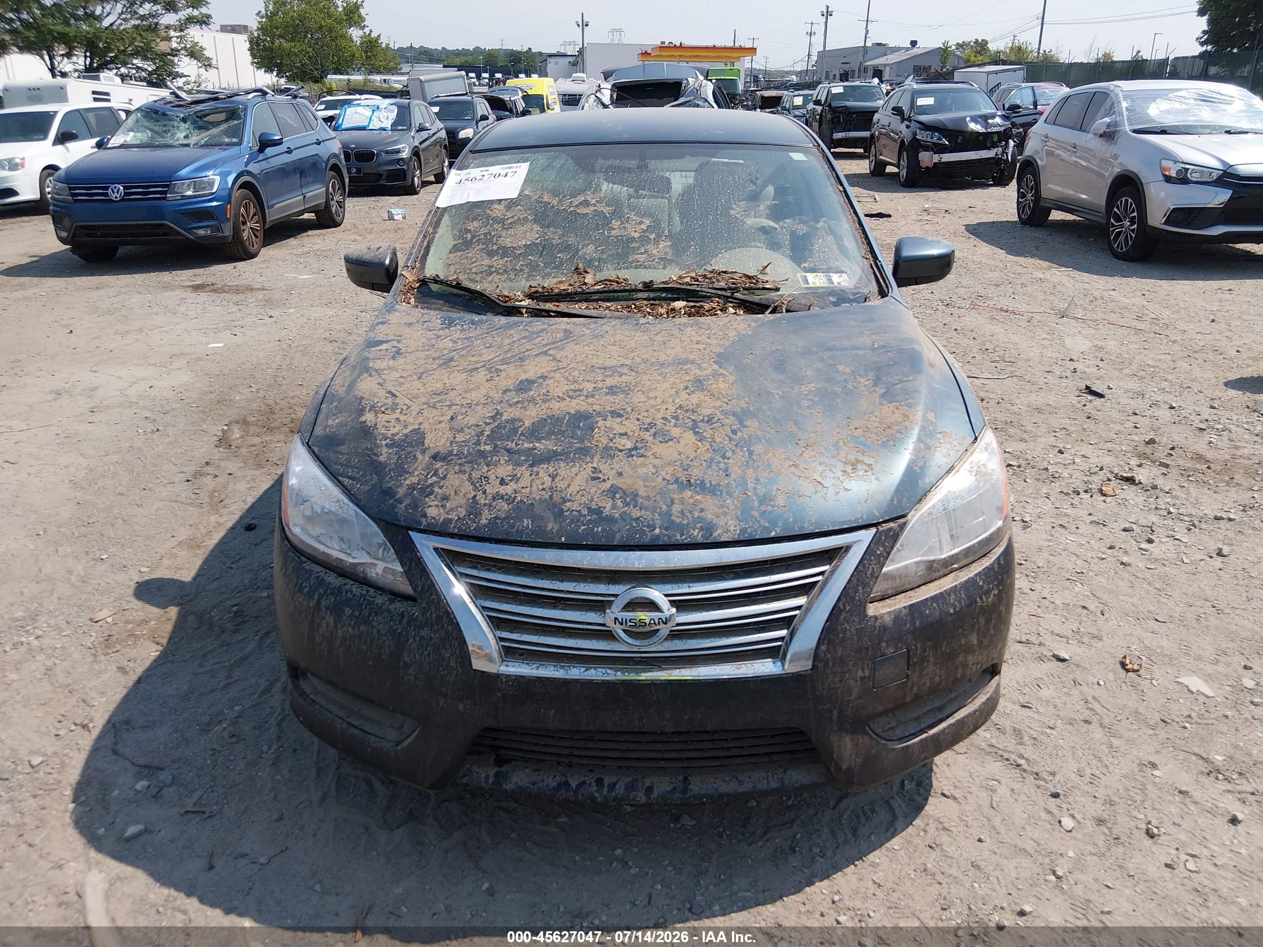 2014 Nissan Sentra Sv Синий vin: 3N1AB7AP2EY305860