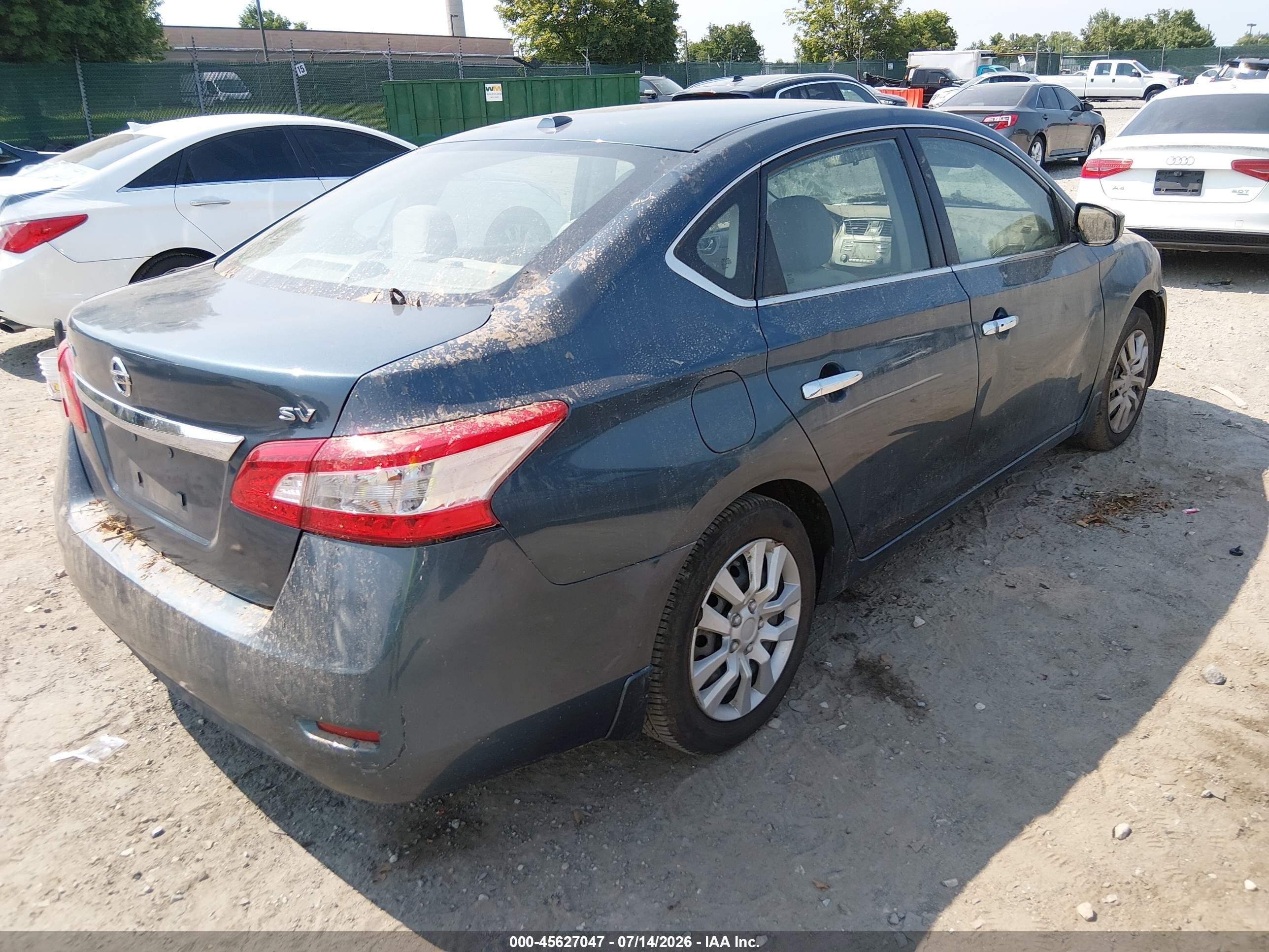 2014 Nissan Sentra Sv Синий vin: 3N1AB7AP2EY305860