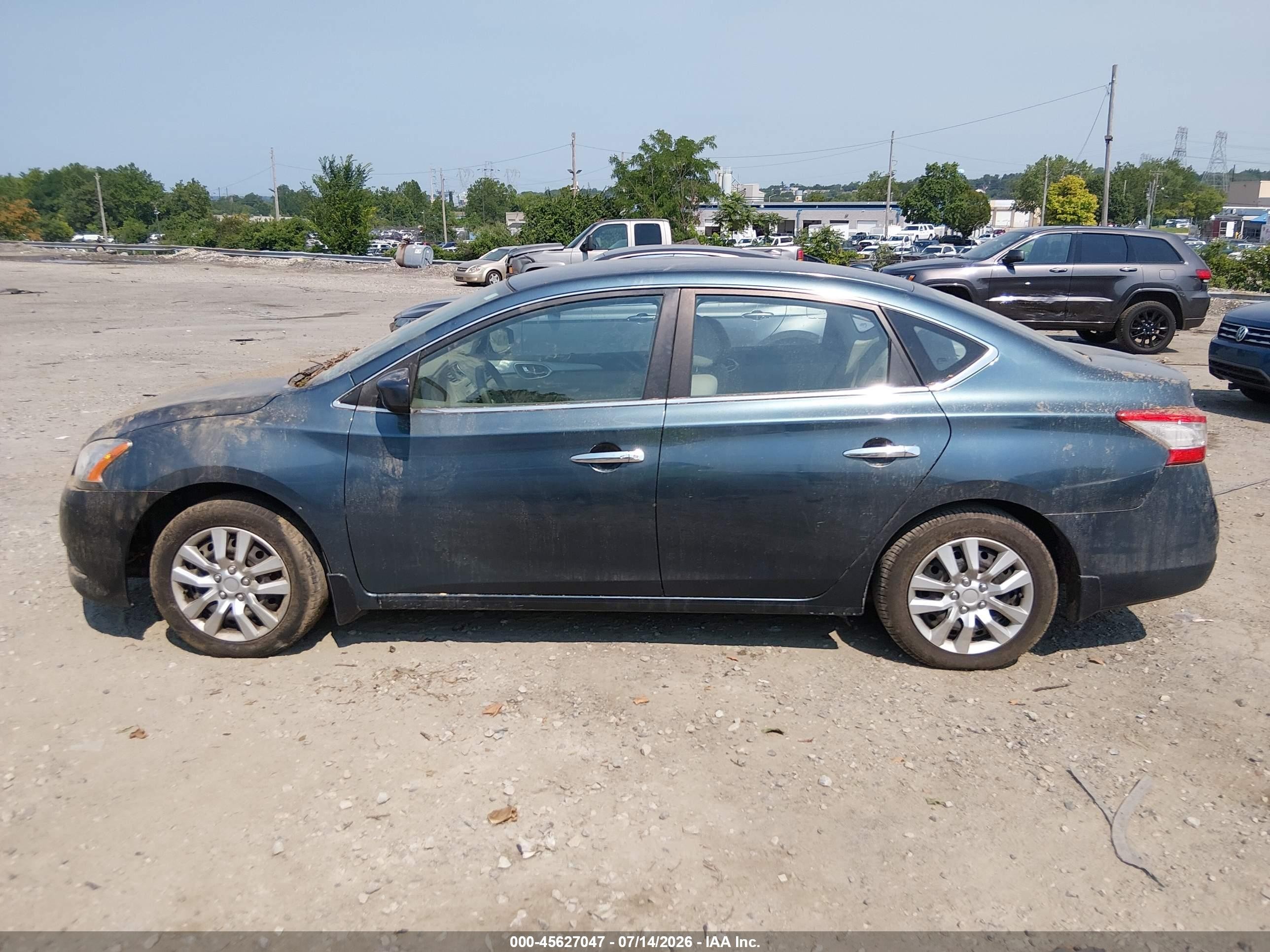 2014 Nissan Sentra Sv Синий vin: 3N1AB7AP2EY305860