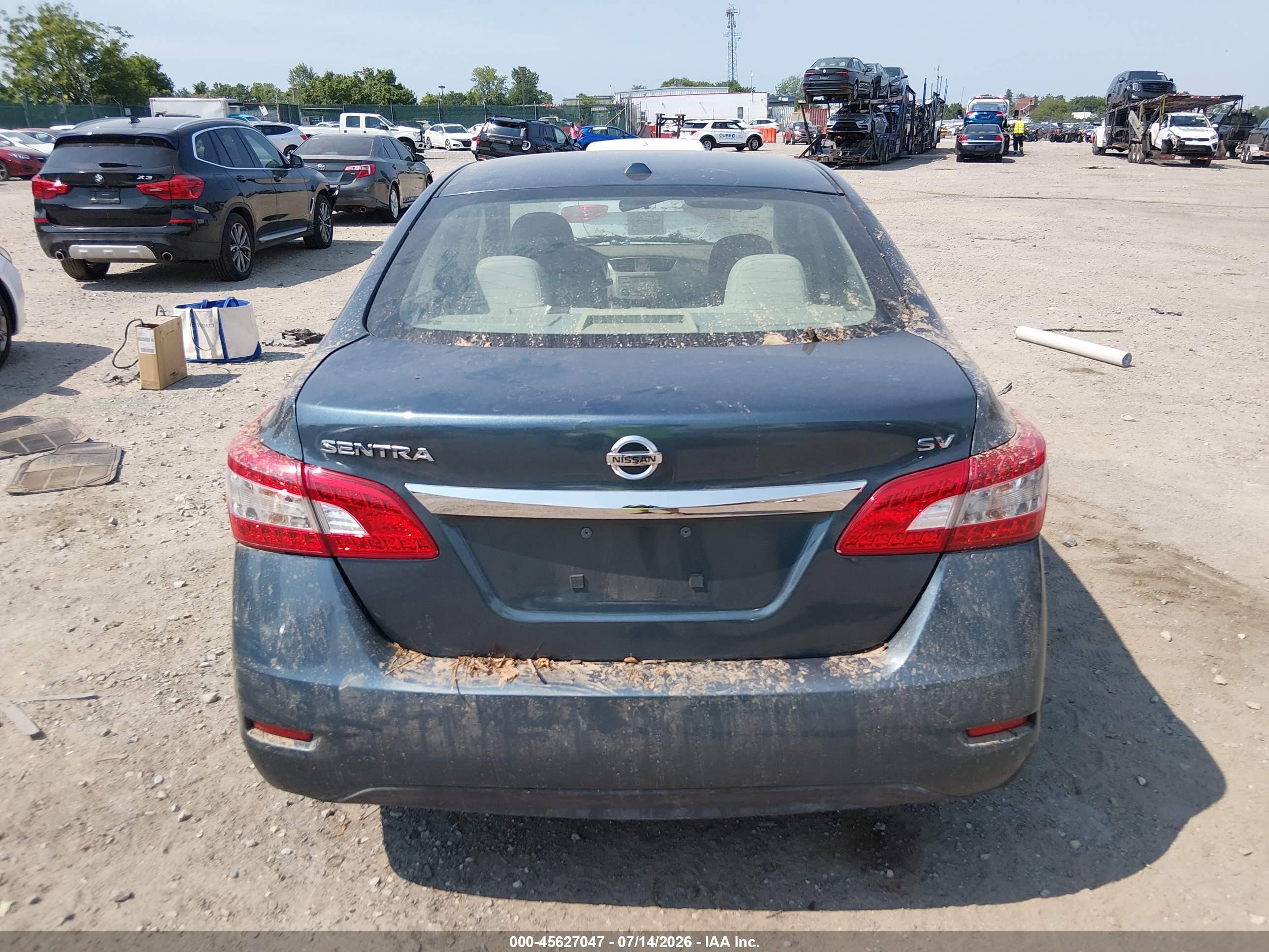 2014 Nissan Sentra Sv Синий vin: 3N1AB7AP2EY305860