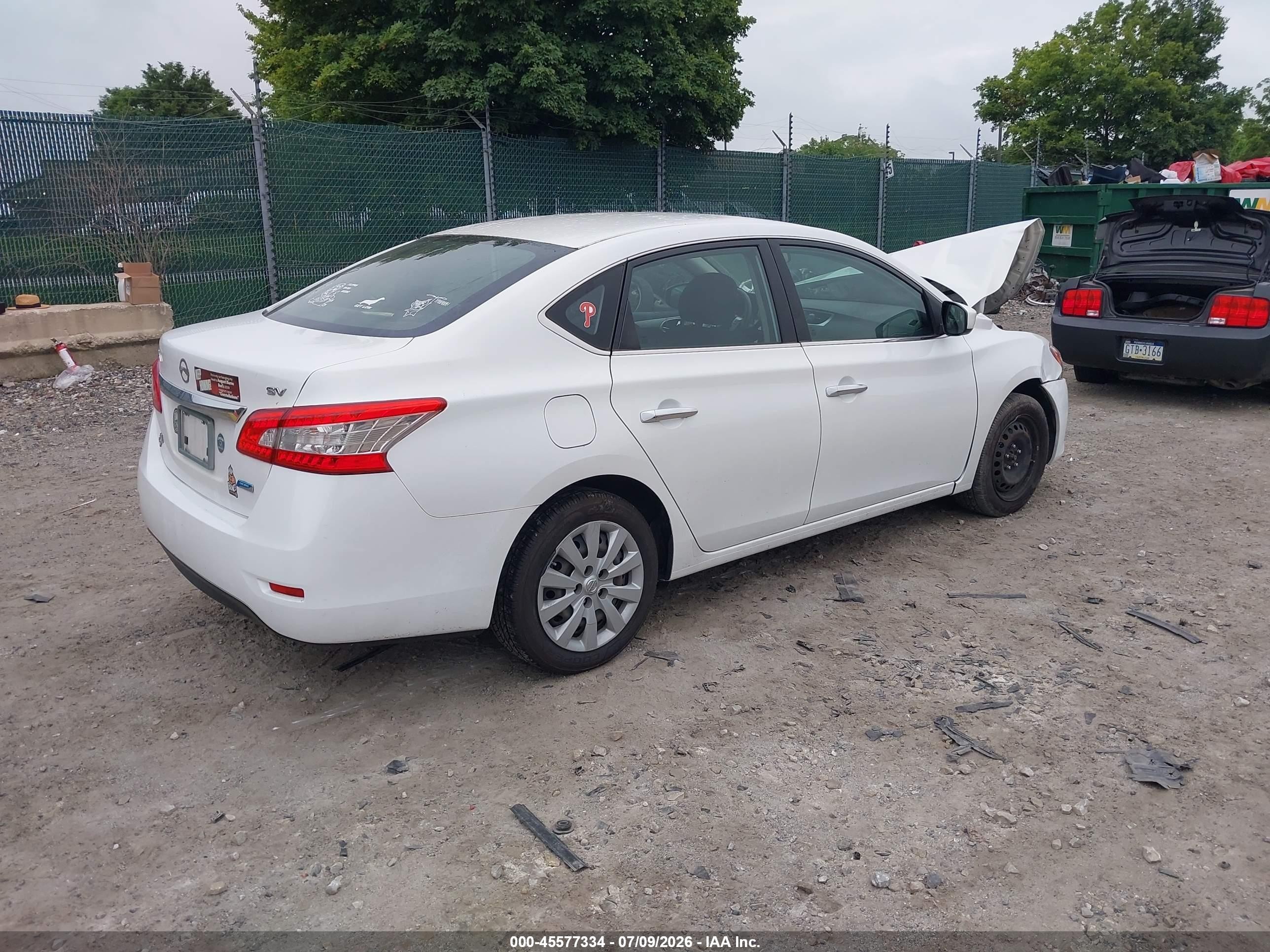 2014 Nissan Sentra Sv White vin: 3N1AB7AP2EY316308