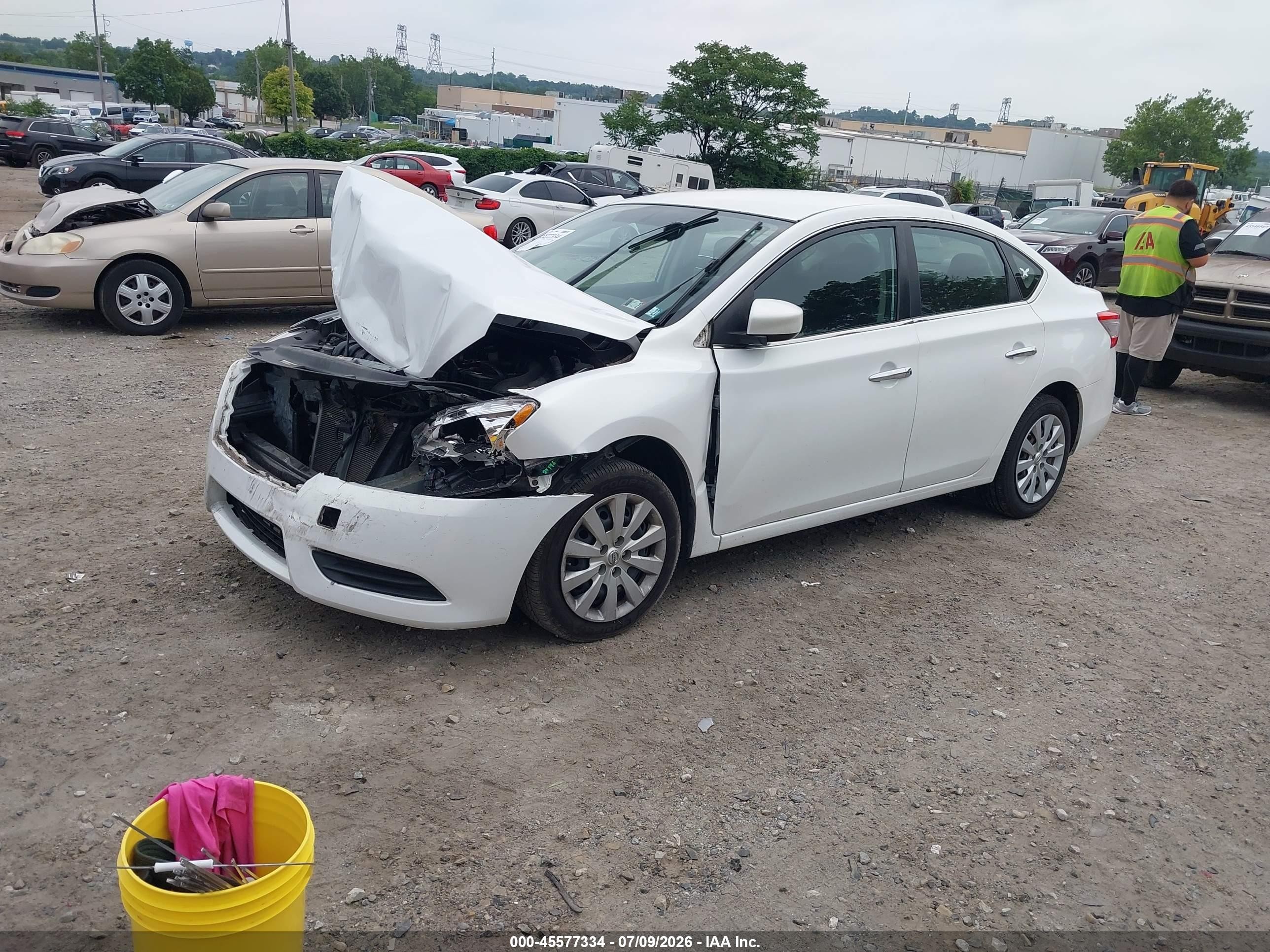 2014 Nissan Sentra Sv White vin: 3N1AB7AP2EY316308