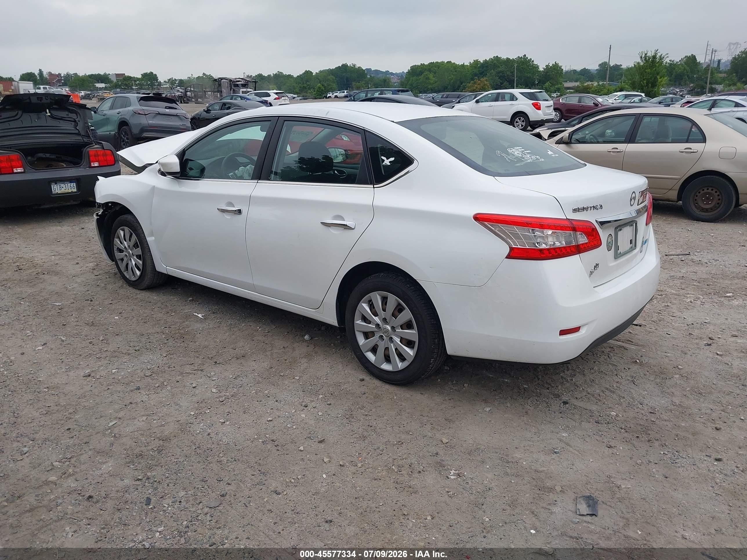 2014 Nissan Sentra Sv White vin: 3N1AB7AP2EY316308