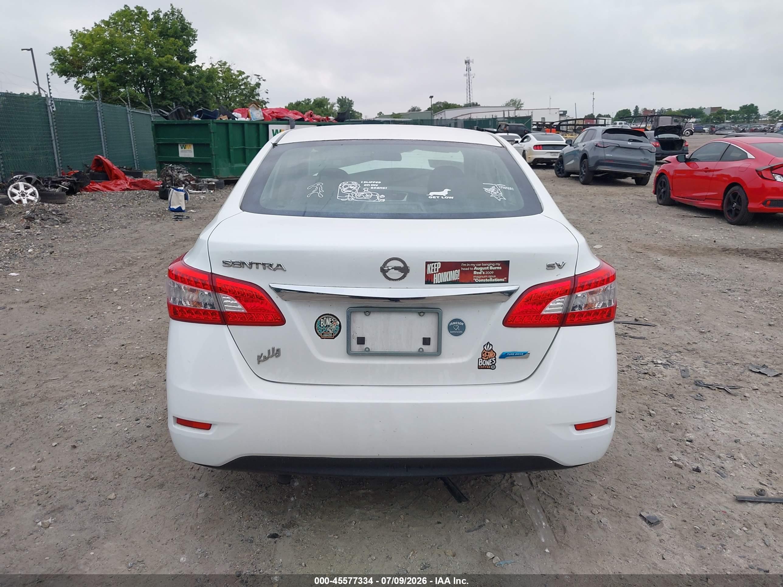 2014 Nissan Sentra Sv White vin: 3N1AB7AP2EY316308
