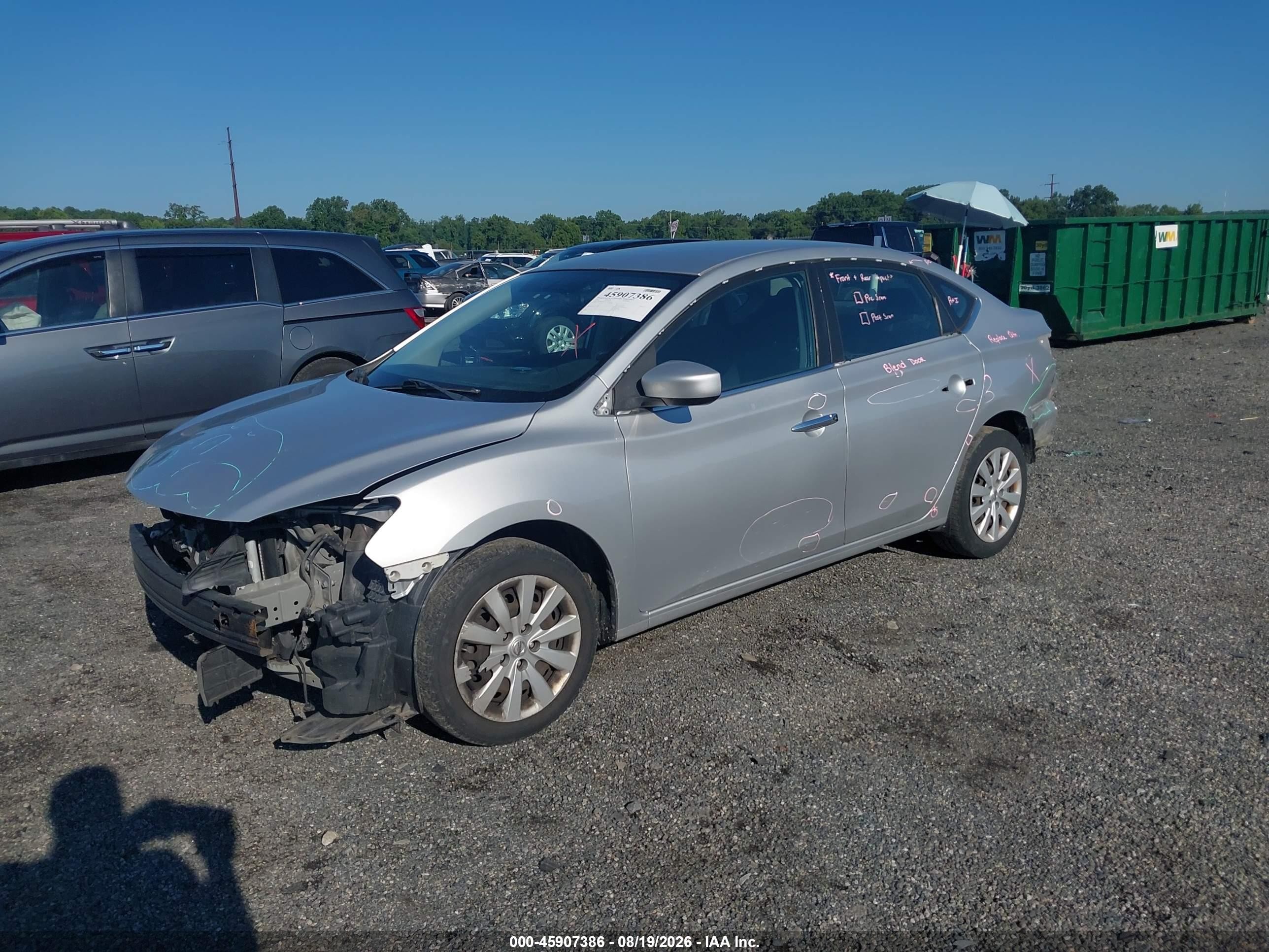 2014 Nissan Sentra Fe+ S Silver vin: 3N1AB7AP2EY334288