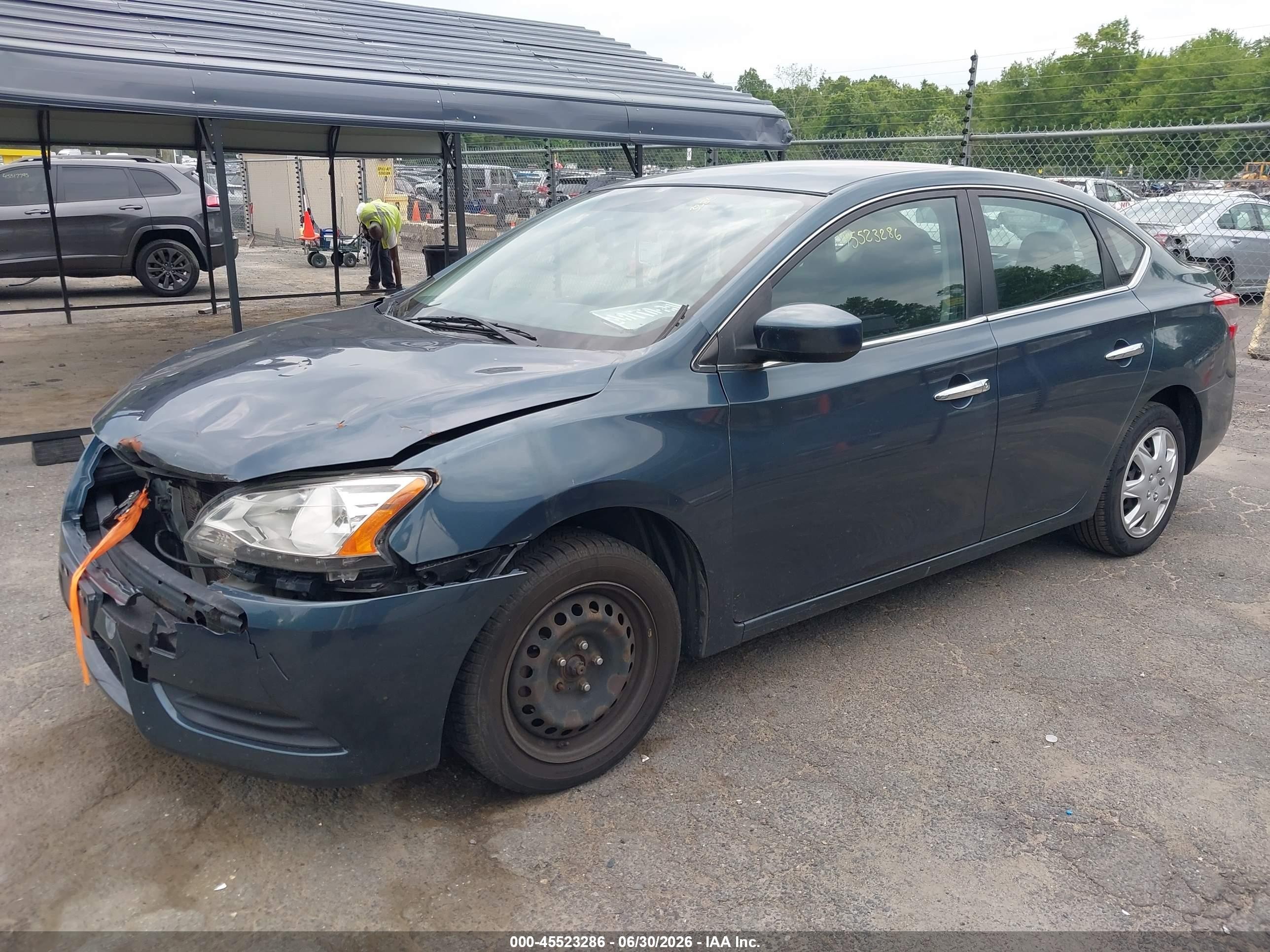 2014 Nissan Sentra S Blue vin: 3N1AB7AP2EY338891