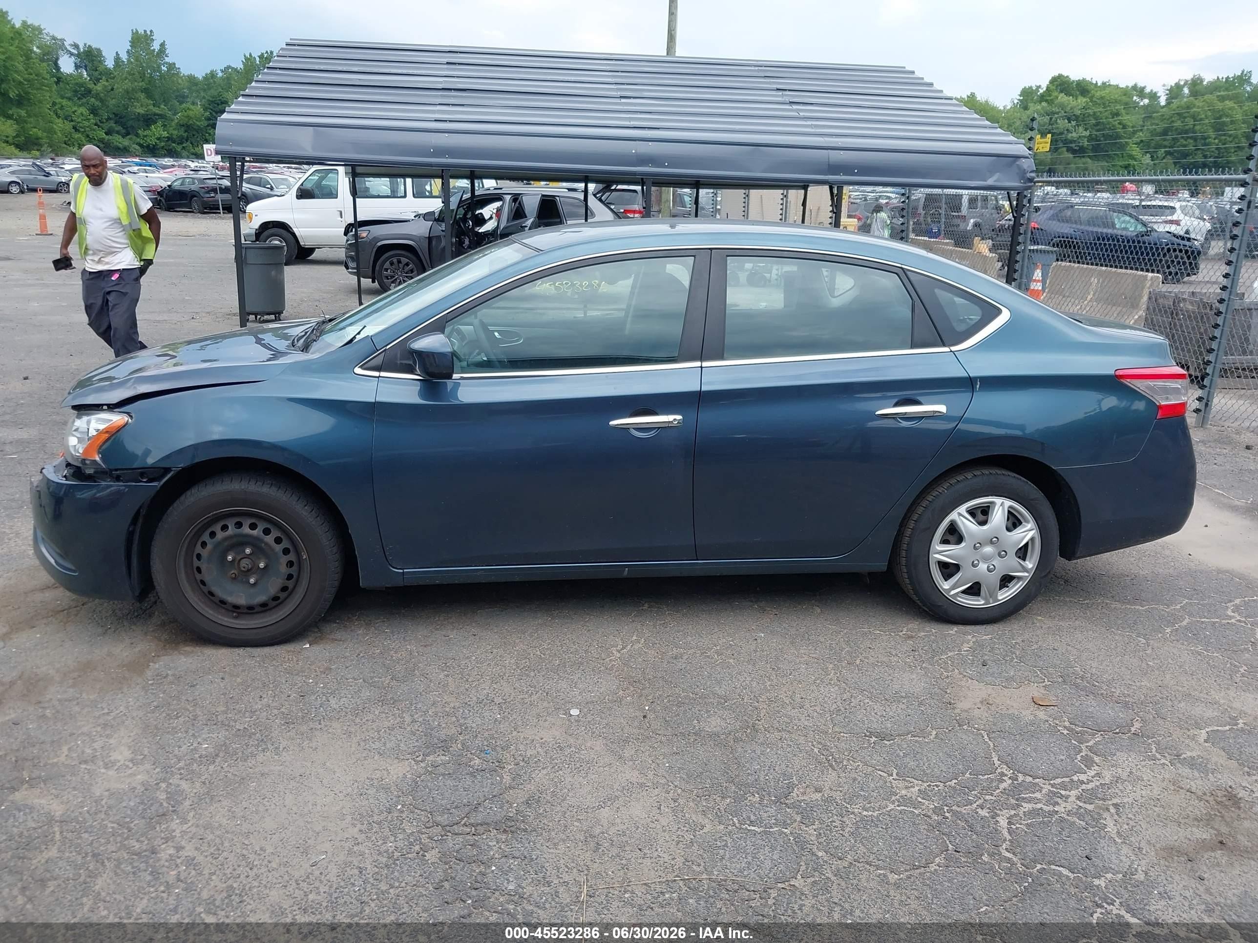 2014 Nissan Sentra S Blue vin: 3N1AB7AP2EY338891
