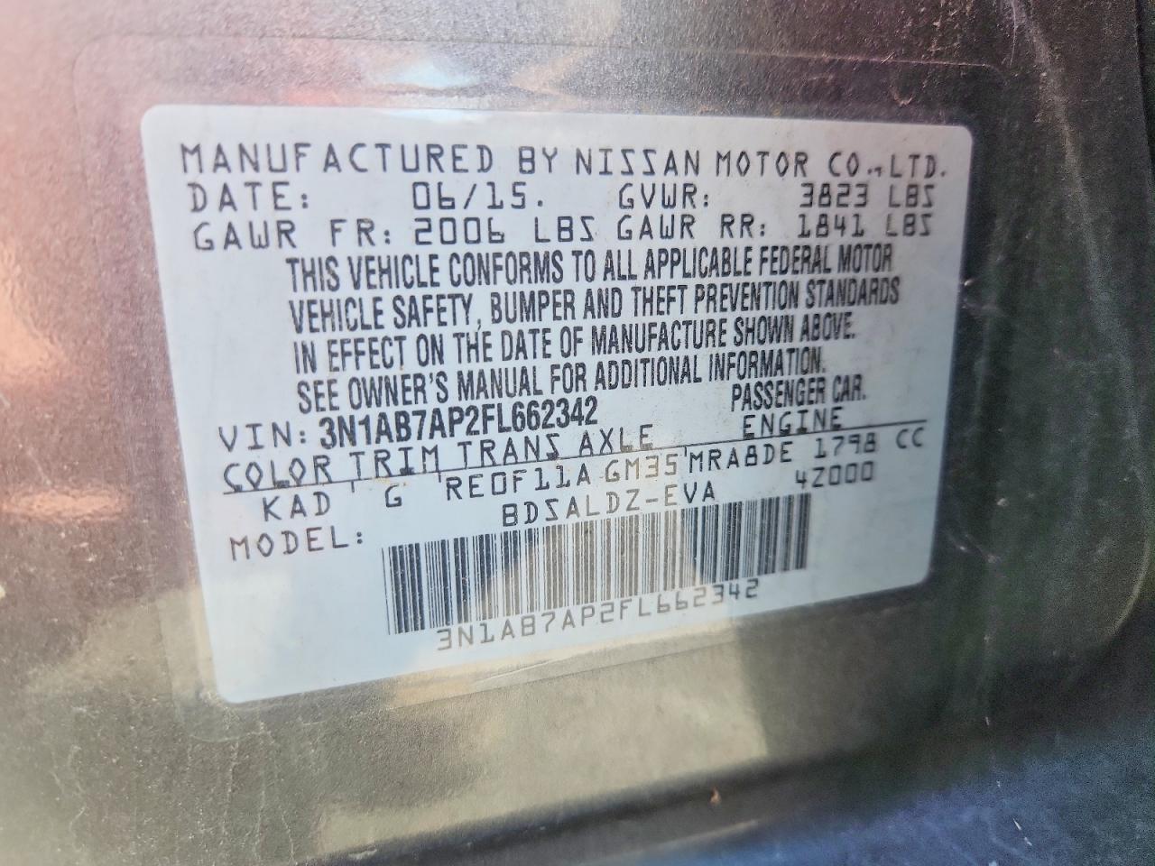 2015 Nissan Sentra Sv Silver vin: 3N1AB7AP2FL662342