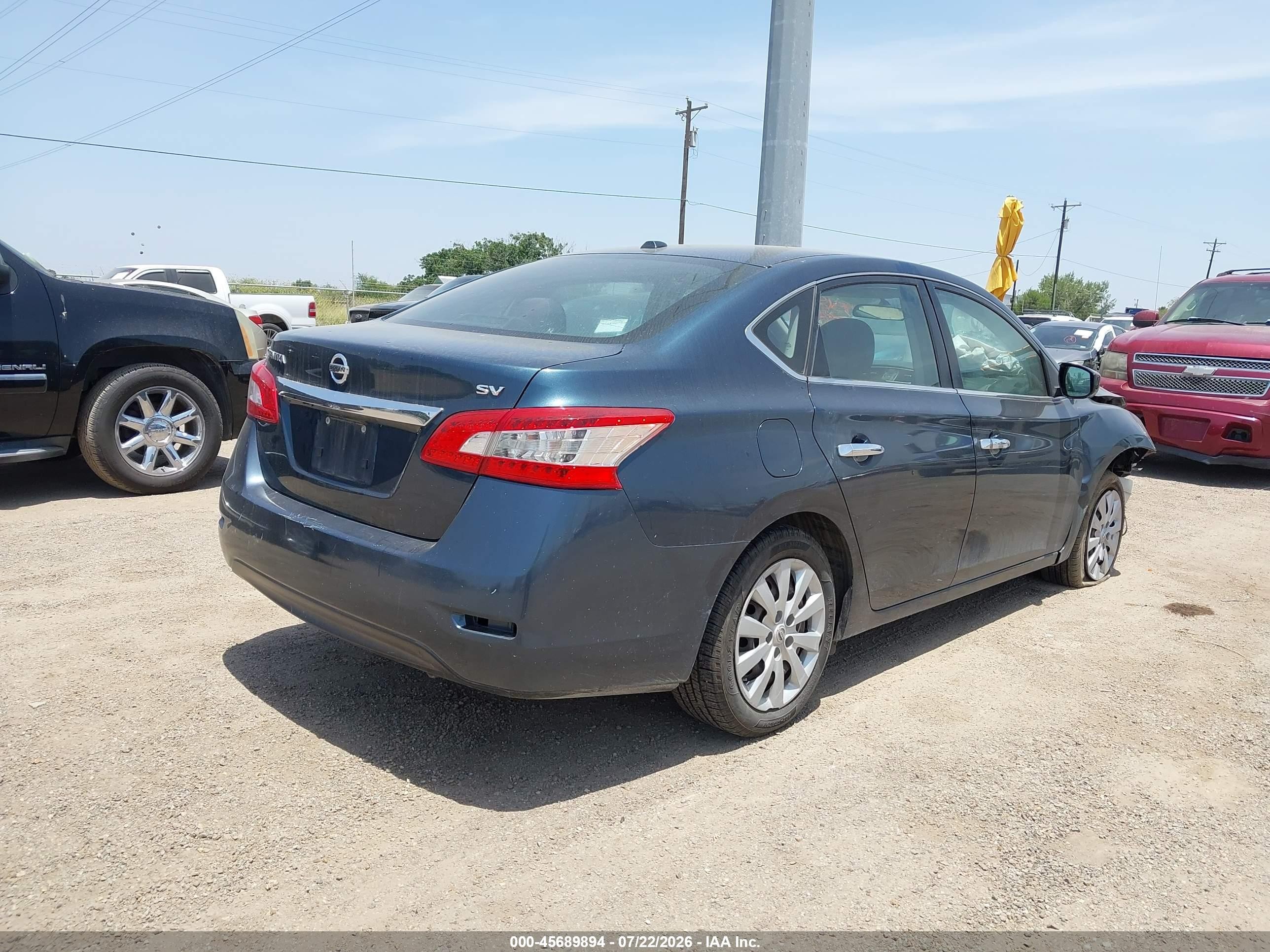 2015 Nissan Sentra Sv Blue vin: 3N1AB7AP2FL684244