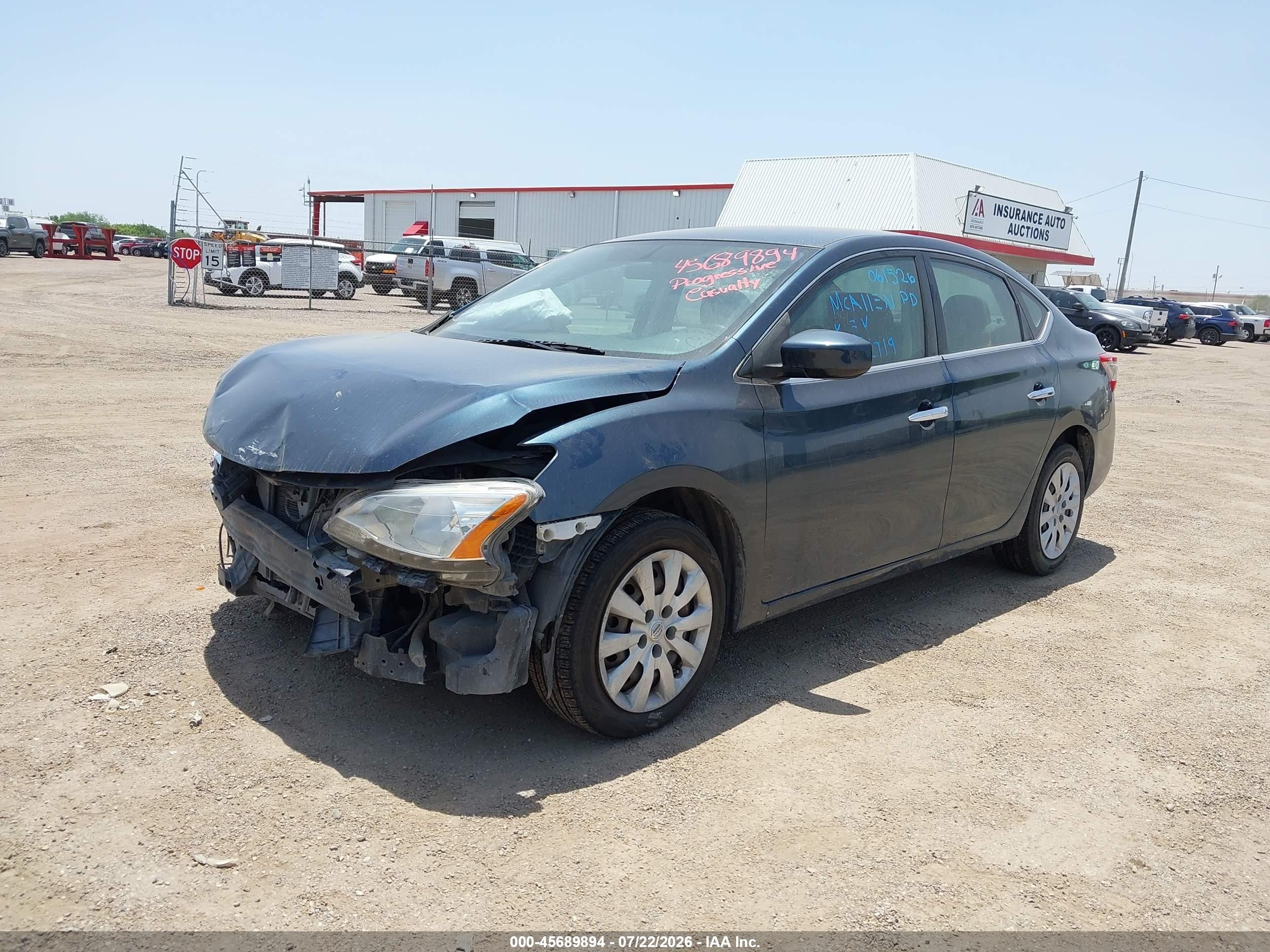 2015 Nissan Sentra Sv Blue vin: 3N1AB7AP2FL684244