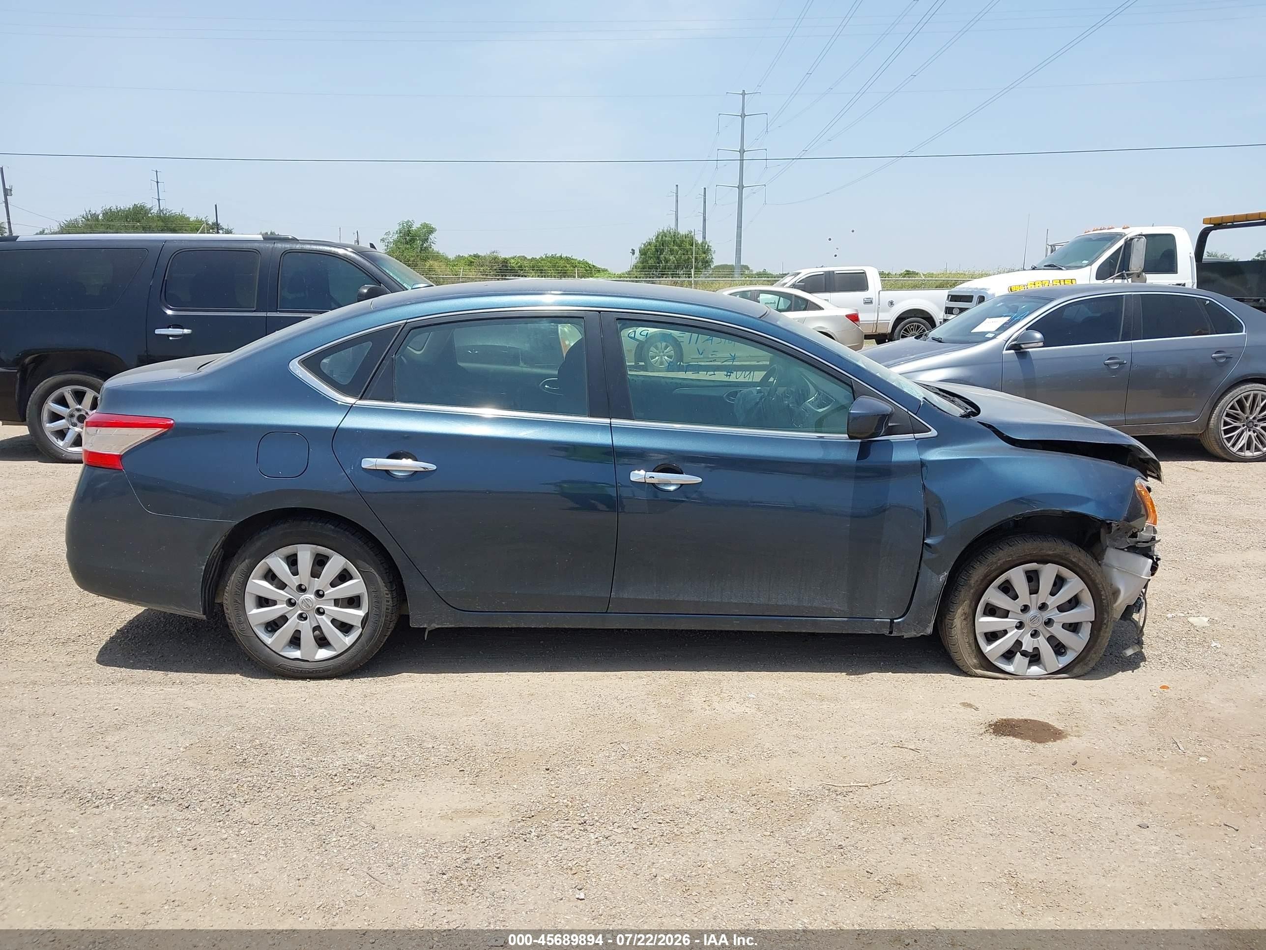 2015 Nissan Sentra Sv Blue vin: 3N1AB7AP2FL684244