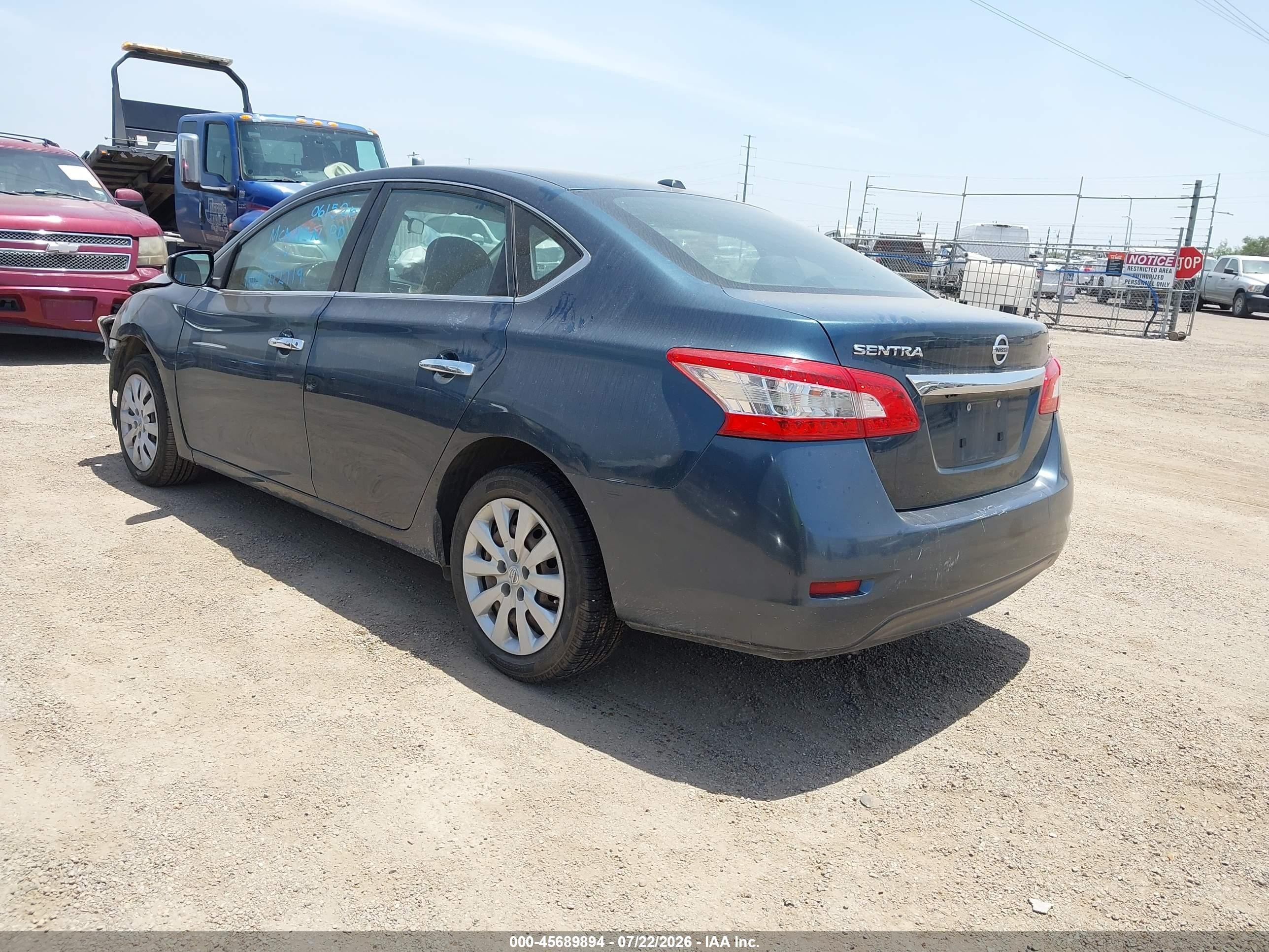 2015 Nissan Sentra Sv Blue vin: 3N1AB7AP2FL684244