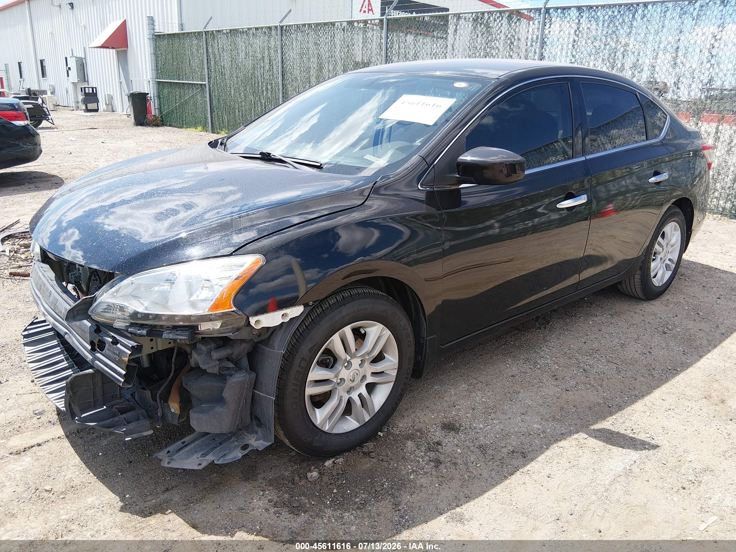 2015 Nissan Sentra Sv Black vin: 3N1AB7AP2FL687869
