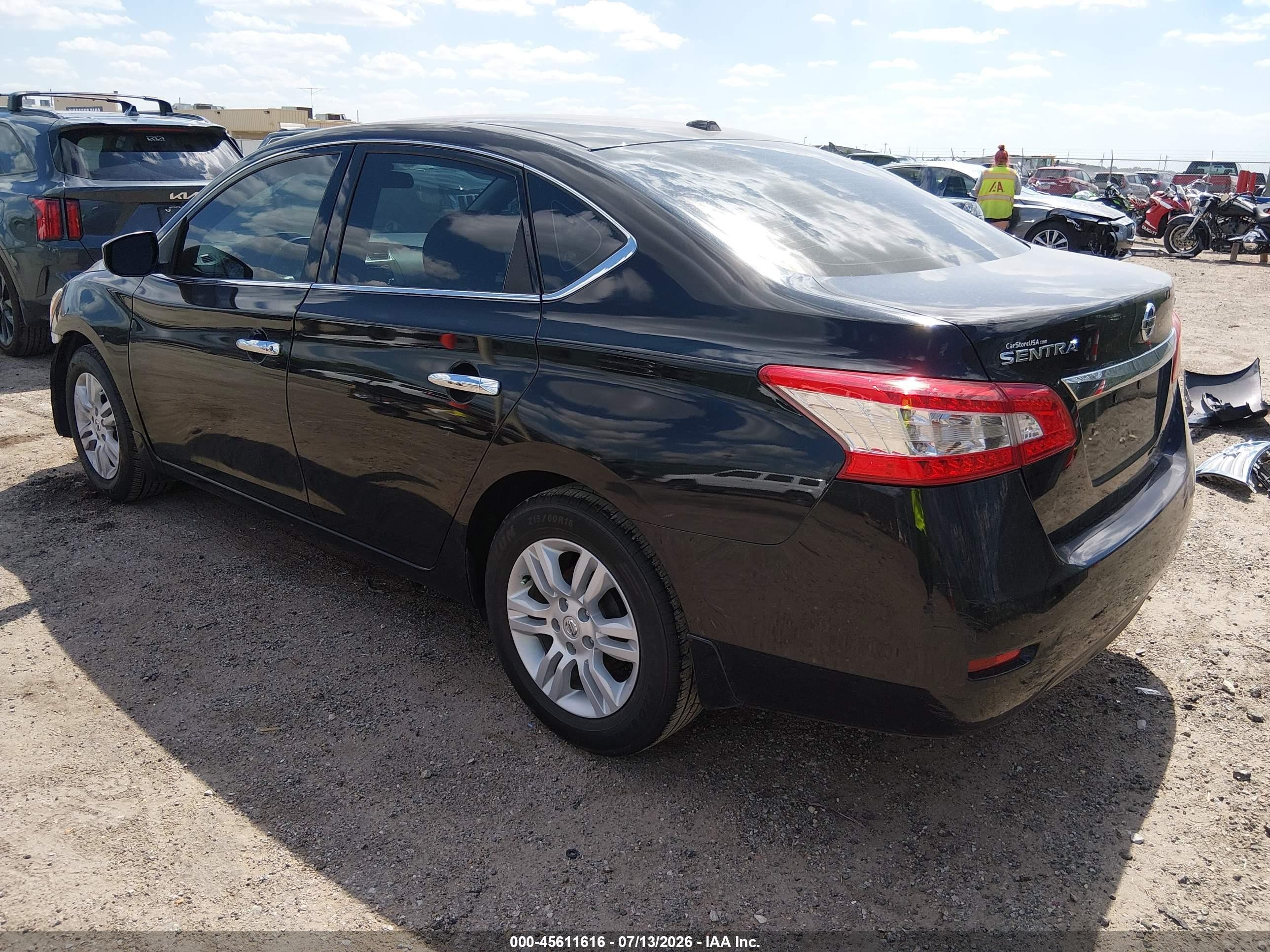 2015 Nissan Sentra Sv Black vin: 3N1AB7AP2FL687869