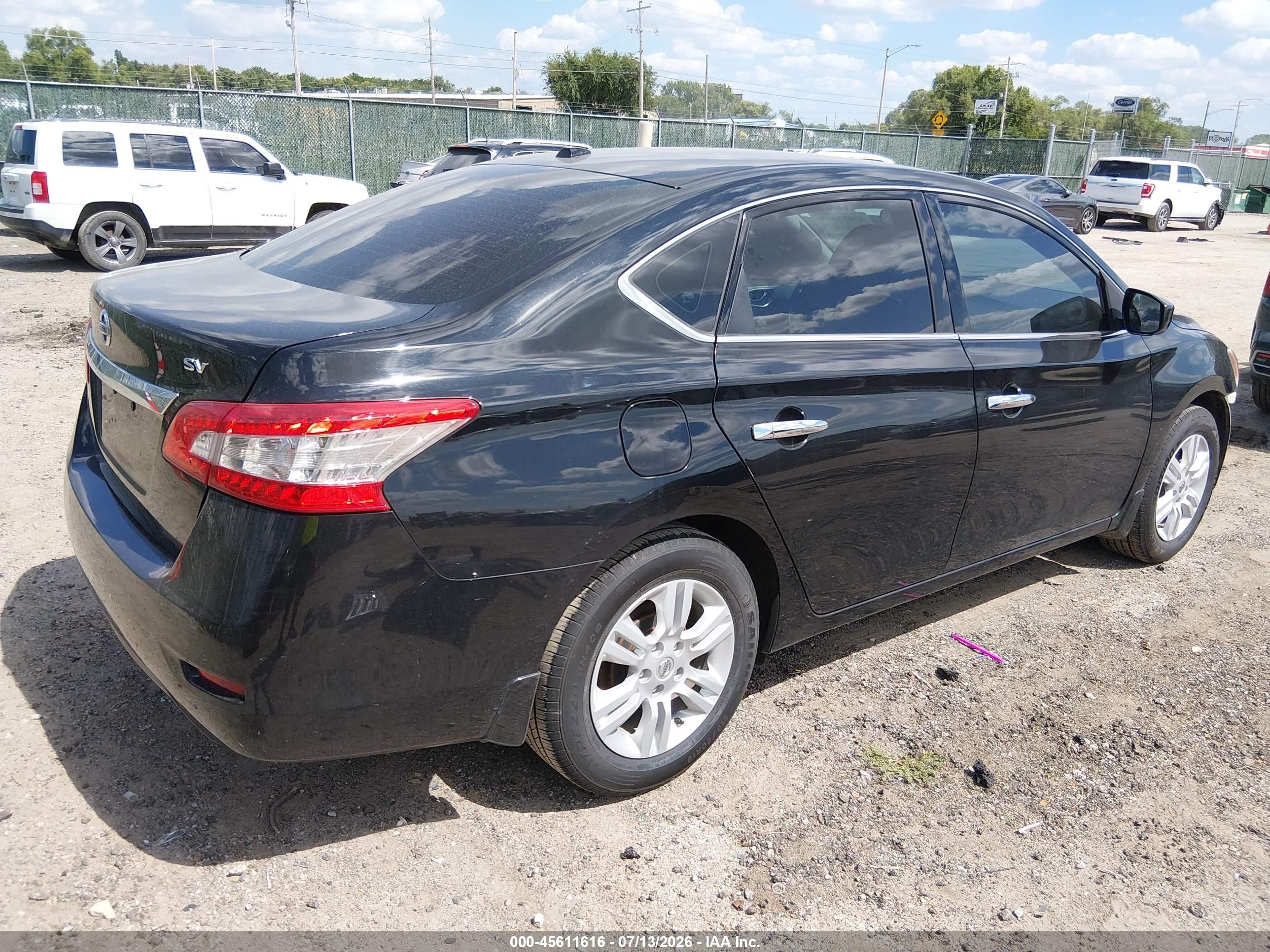 2015 Nissan Sentra Sv Black vin: 3N1AB7AP2FL687869