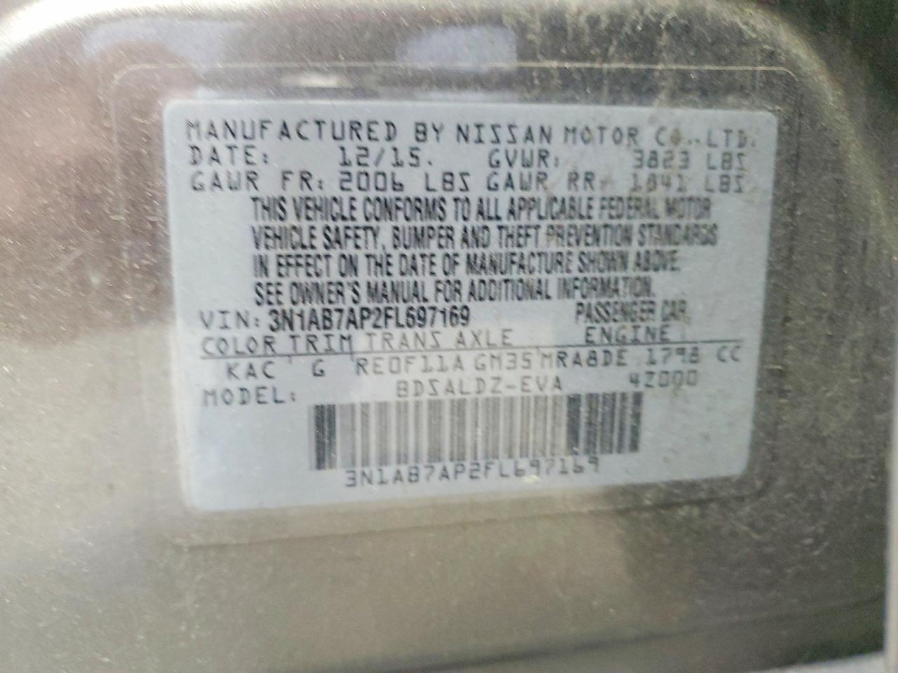 2015 Nissan Sentra Sv Желто-коричневый vin: 3N1AB7AP2FL697169