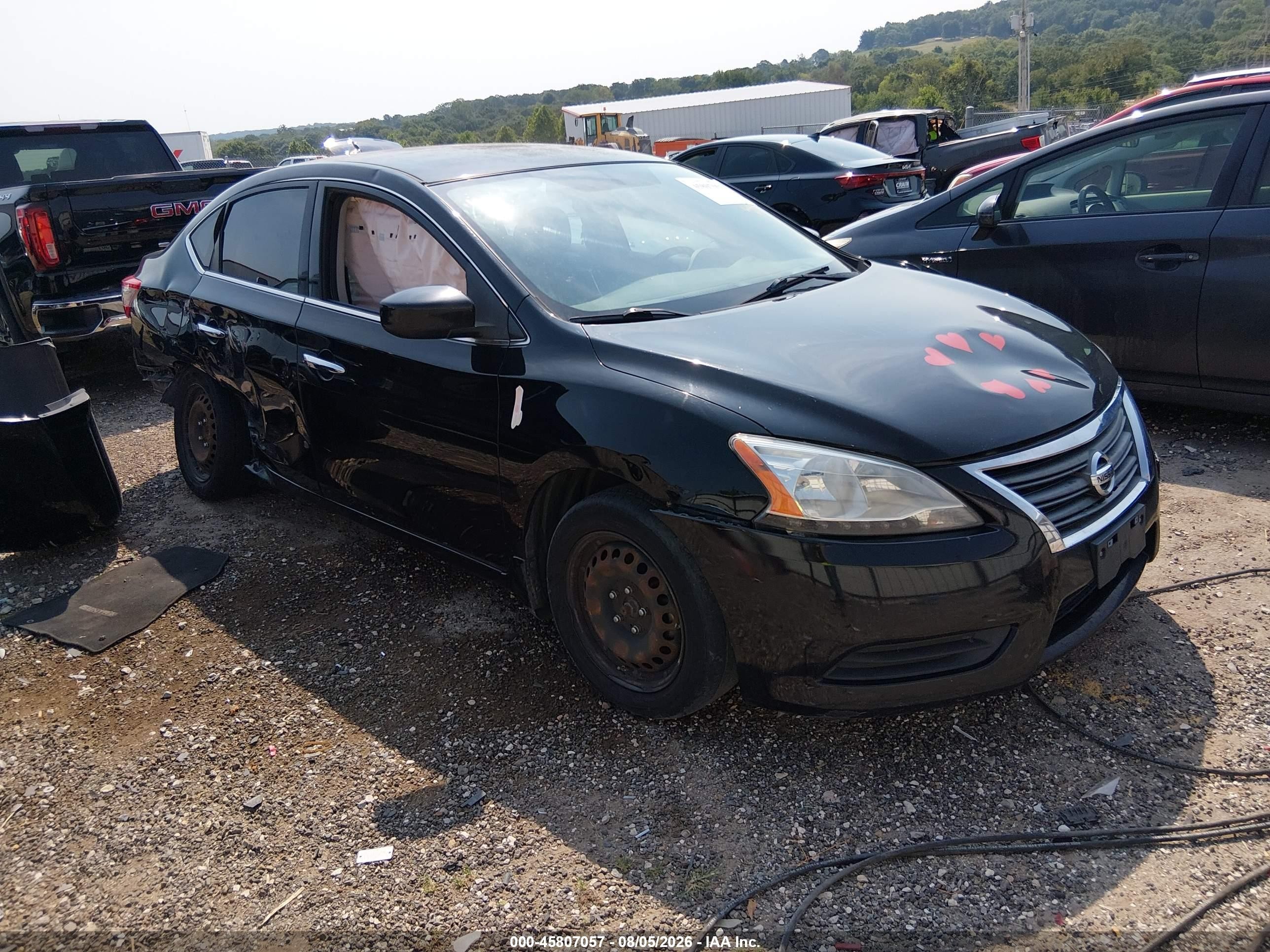 2015 Nissan Sentra S Черный vin: 3N1AB7AP2FY246150