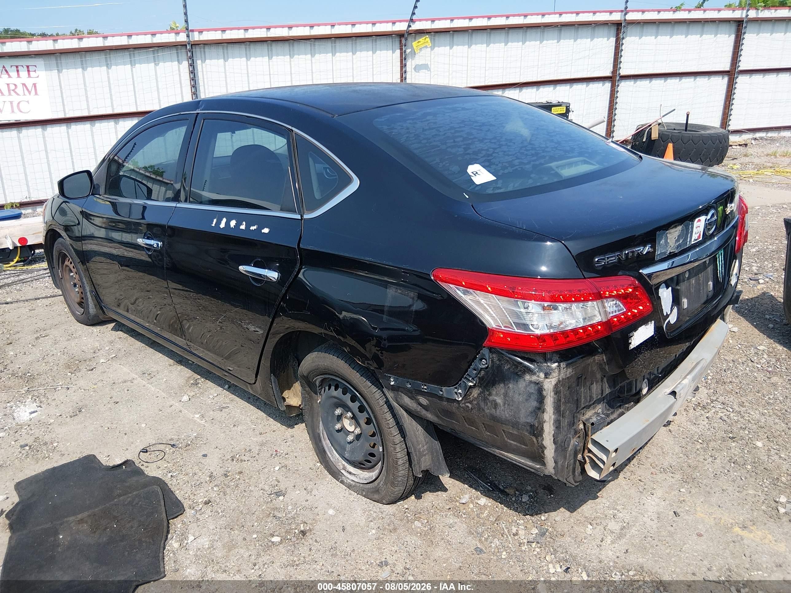 2015 Nissan Sentra S Черный vin: 3N1AB7AP2FY246150