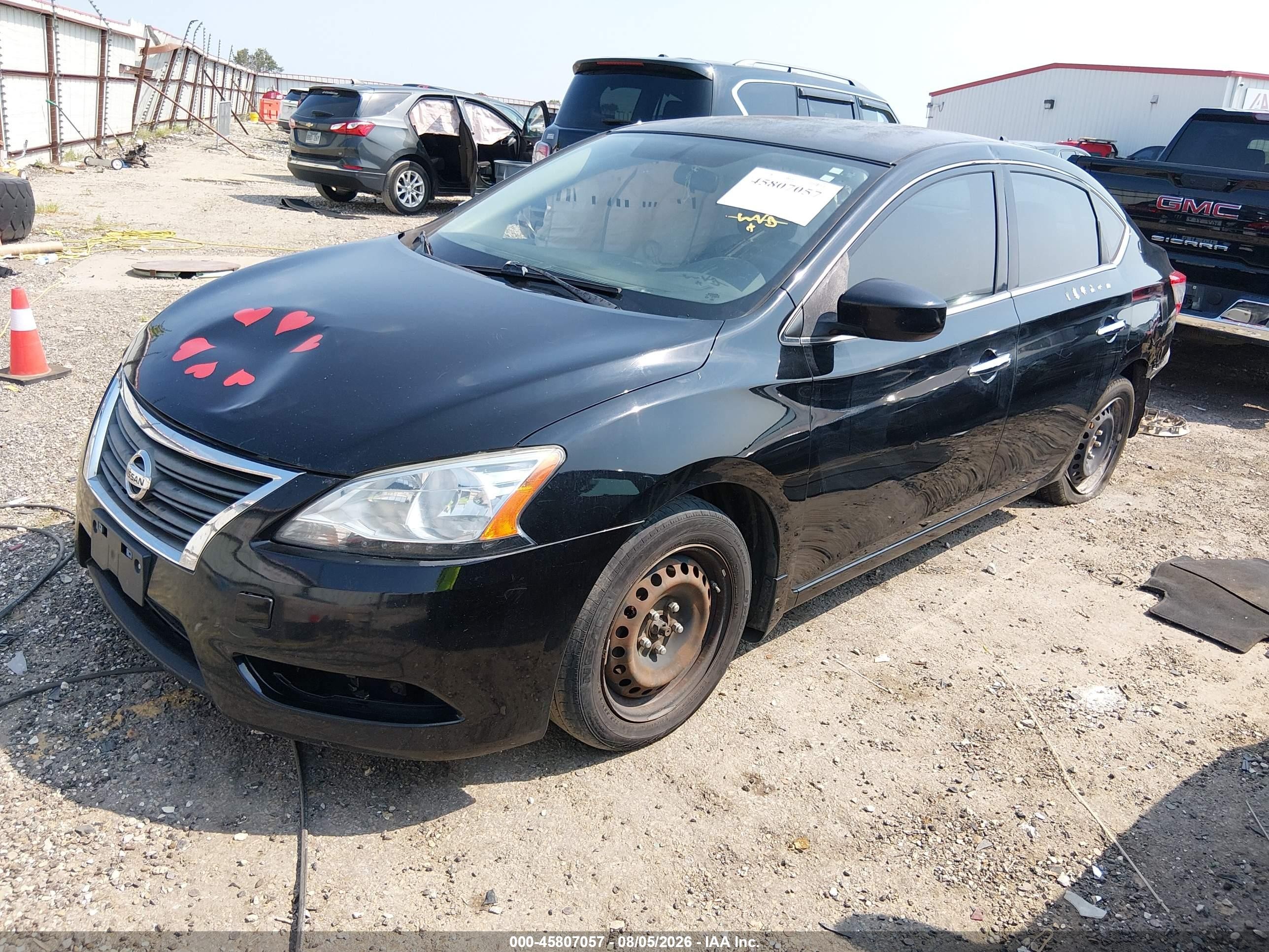 2015 Nissan Sentra S Черный vin: 3N1AB7AP2FY246150