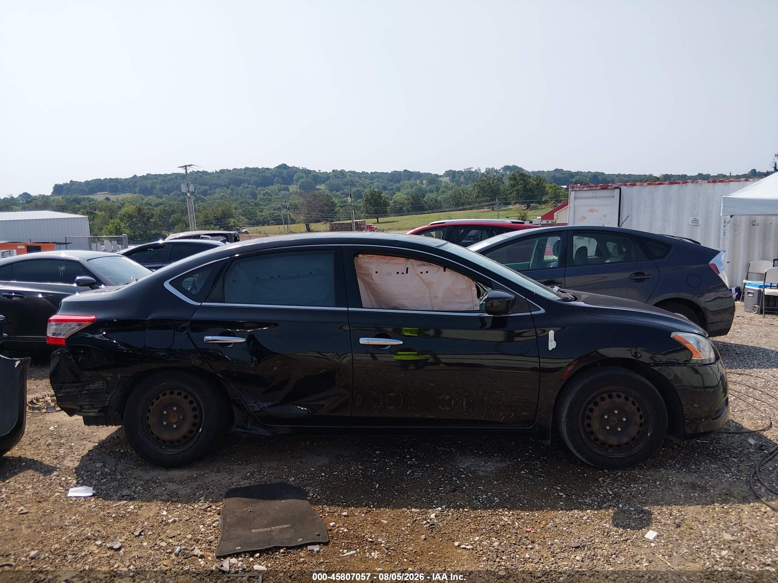 2015 Nissan Sentra S Черный vin: 3N1AB7AP2FY246150