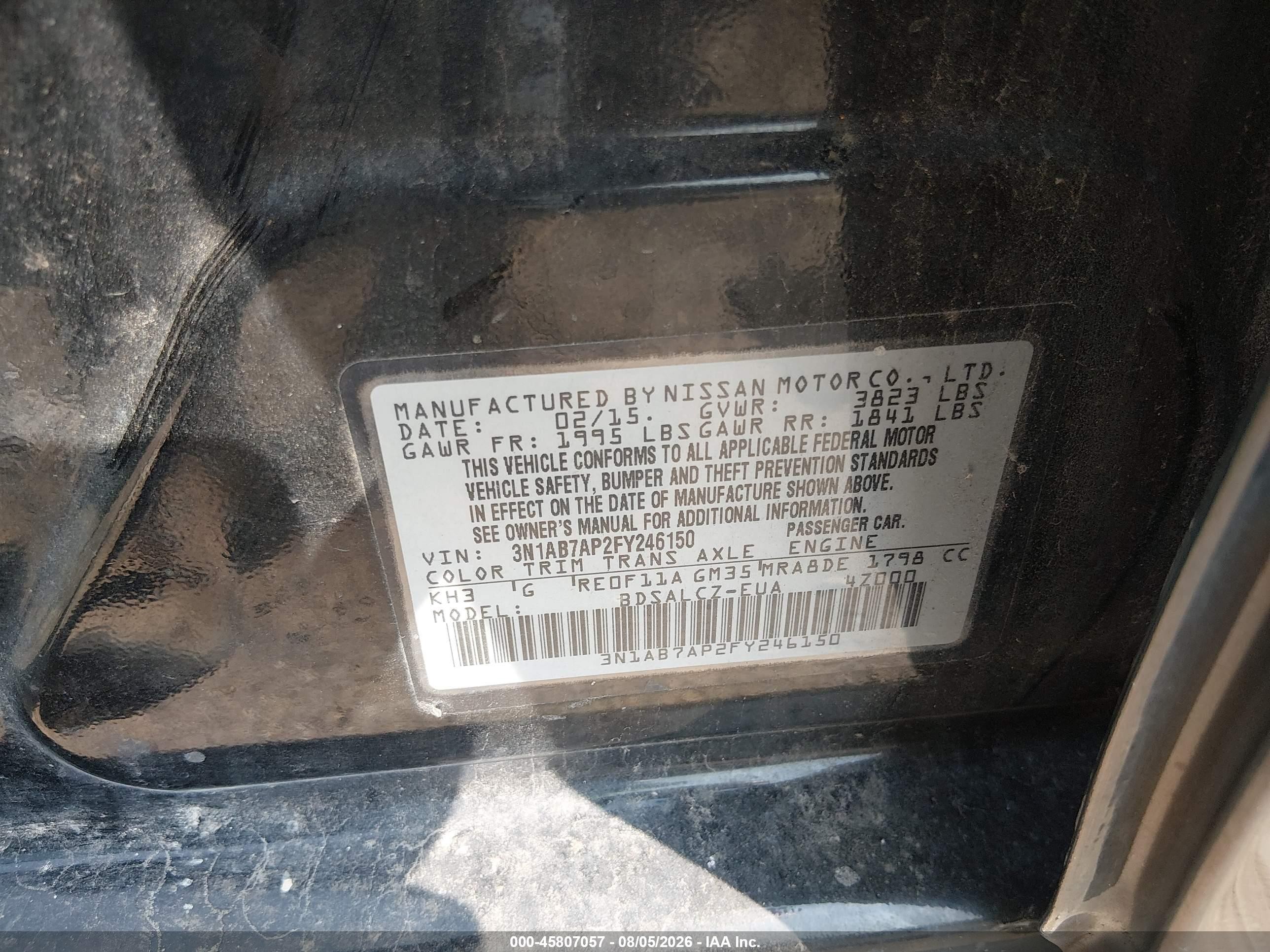 2015 Nissan Sentra S Черный vin: 3N1AB7AP2FY246150
