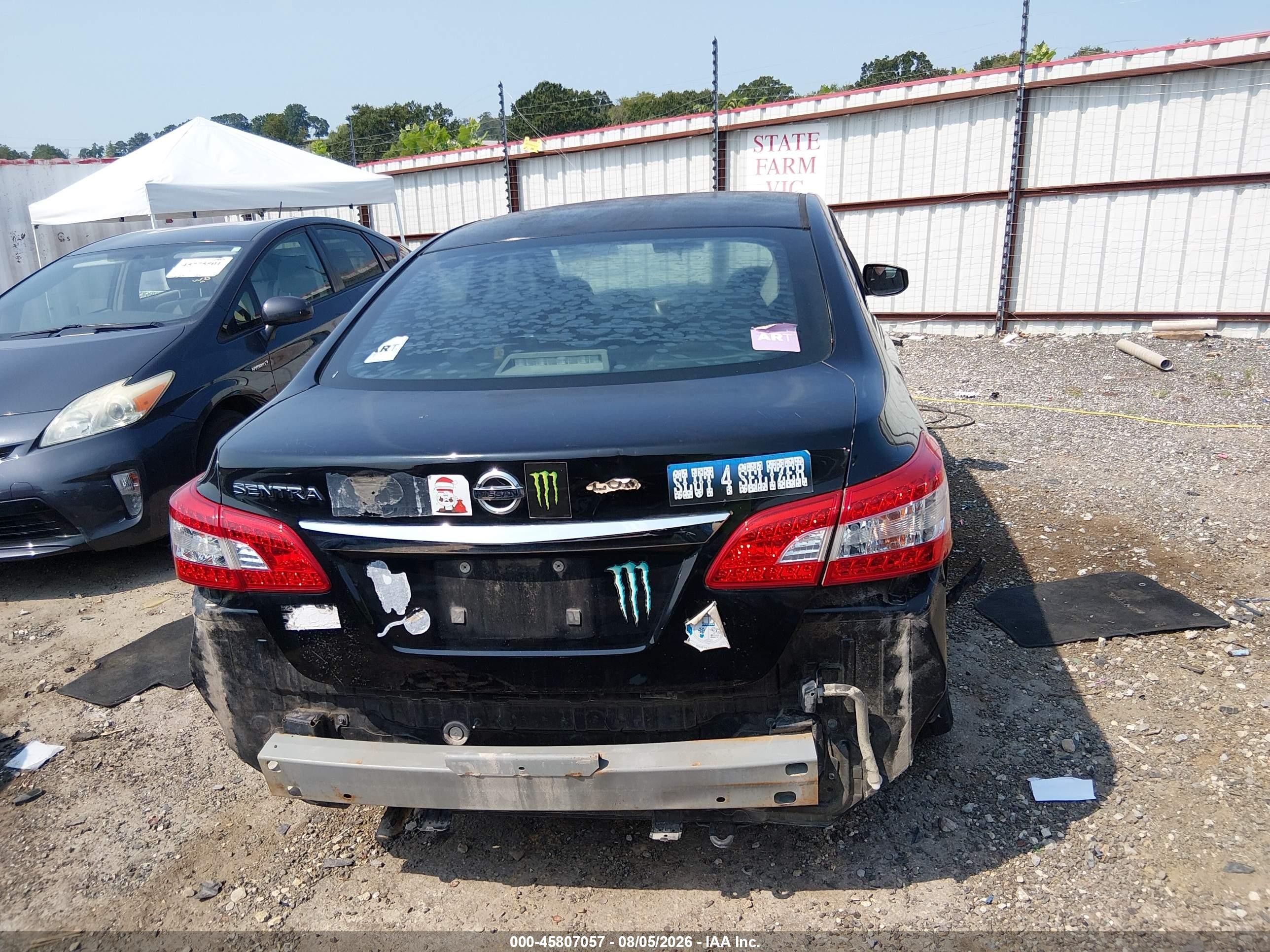 2015 Nissan Sentra S Черный vin: 3N1AB7AP2FY246150