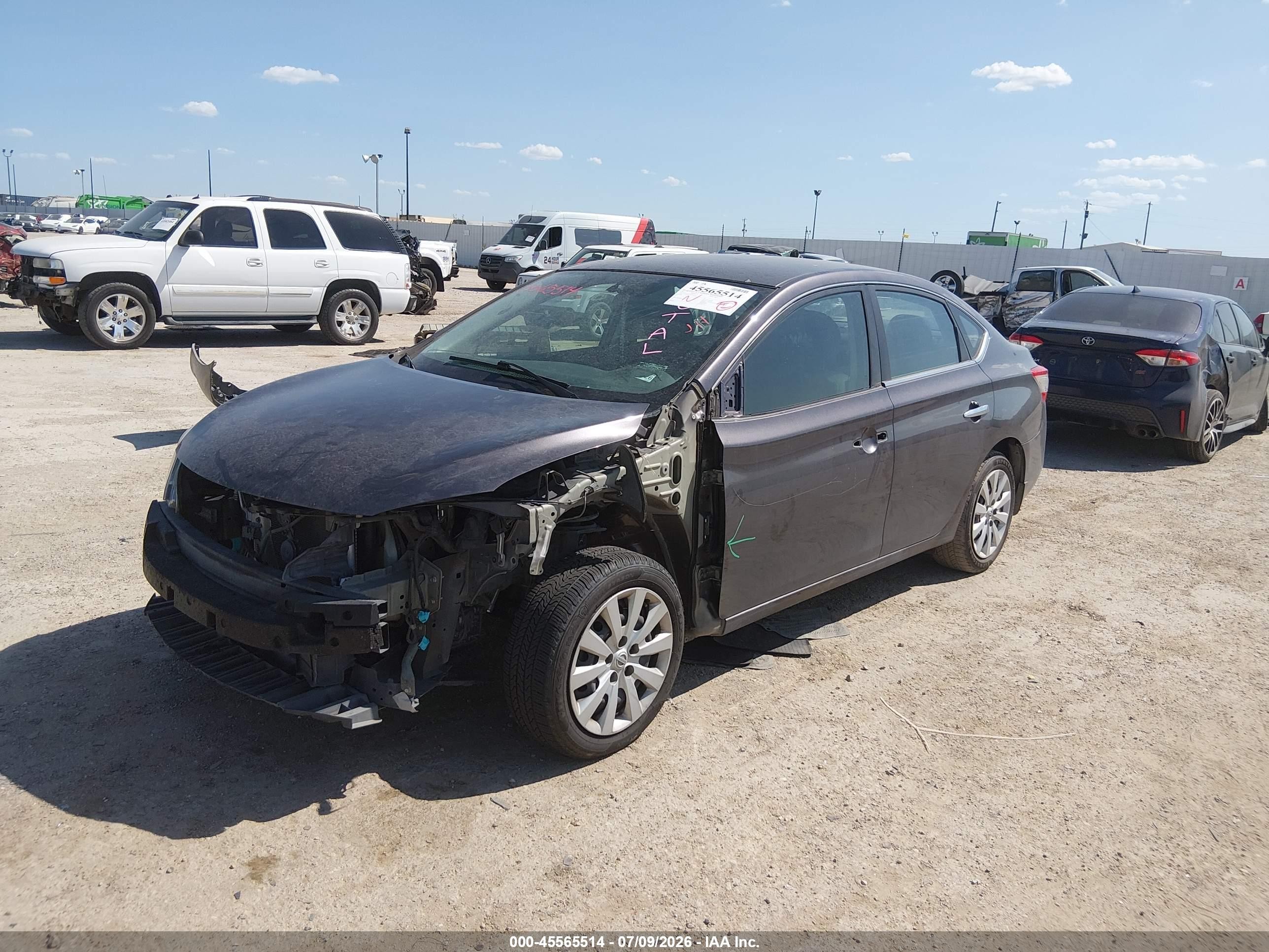 2015 Nissan Sentra Sv Gray vin: 3N1AB7AP2FY253521