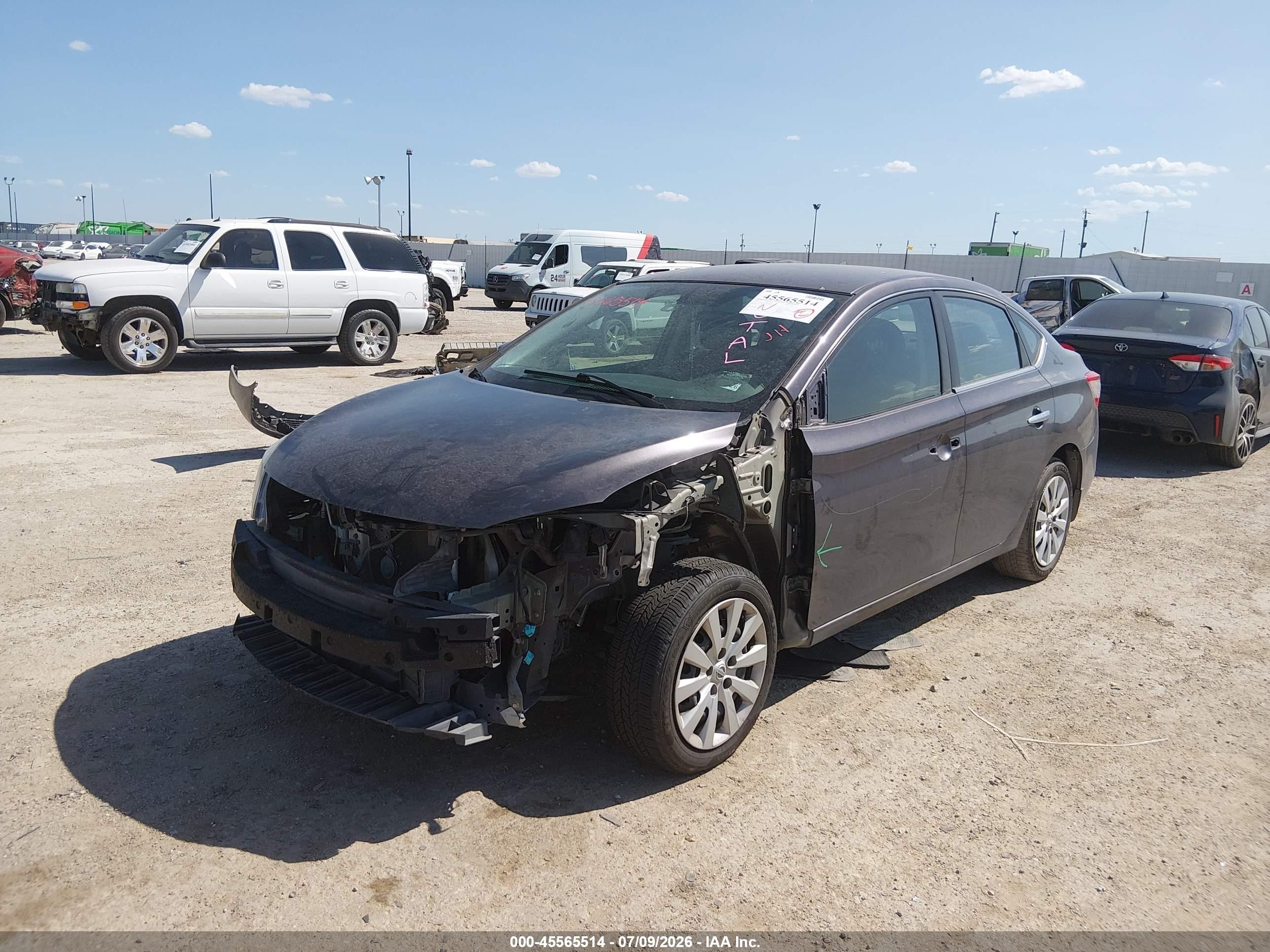 2015 Nissan Sentra Sv Gray vin: 3N1AB7AP2FY253521