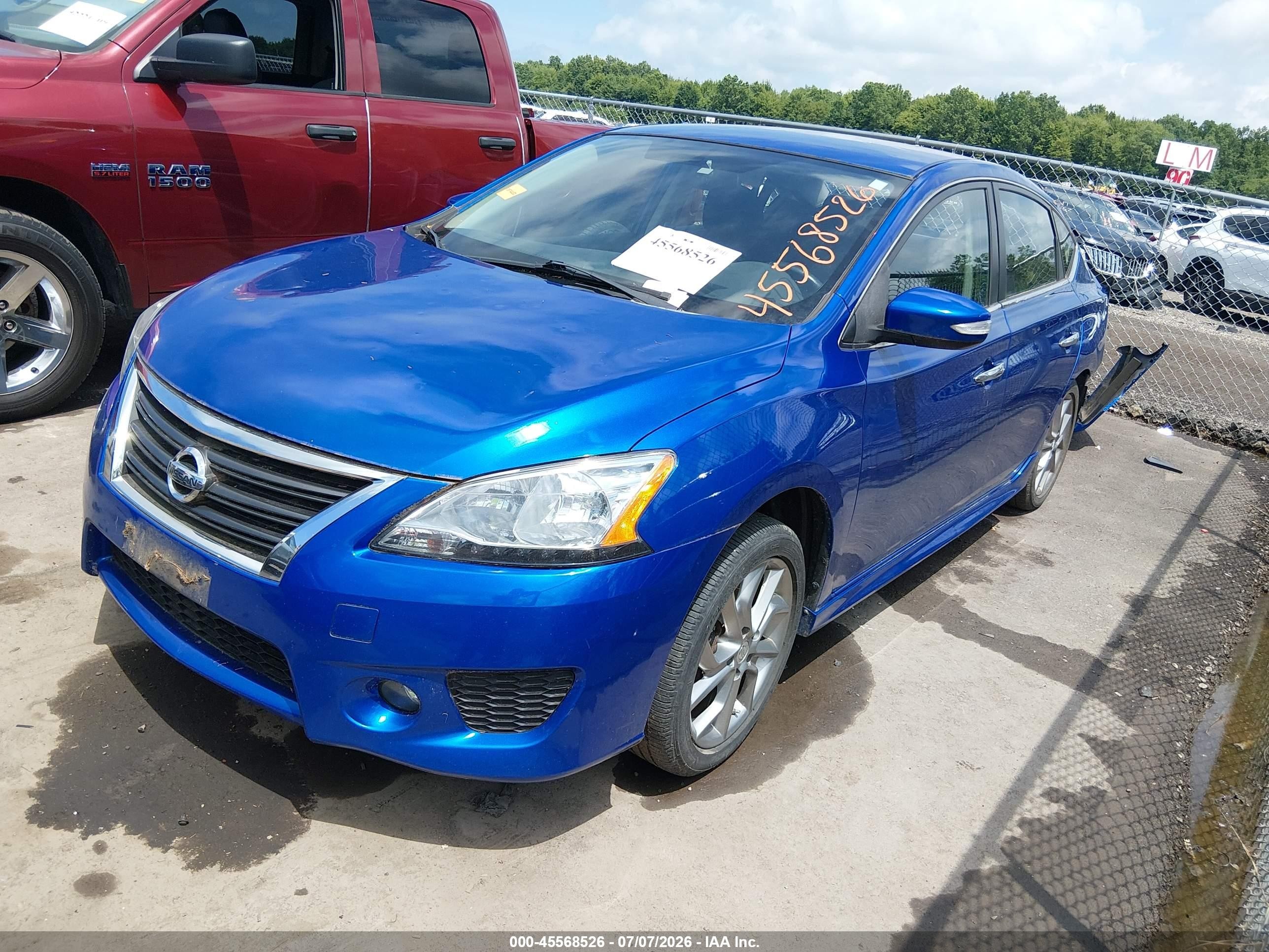 2015 Nissan Sentra Sr Blue vin: 3N1AB7AP2FY257021