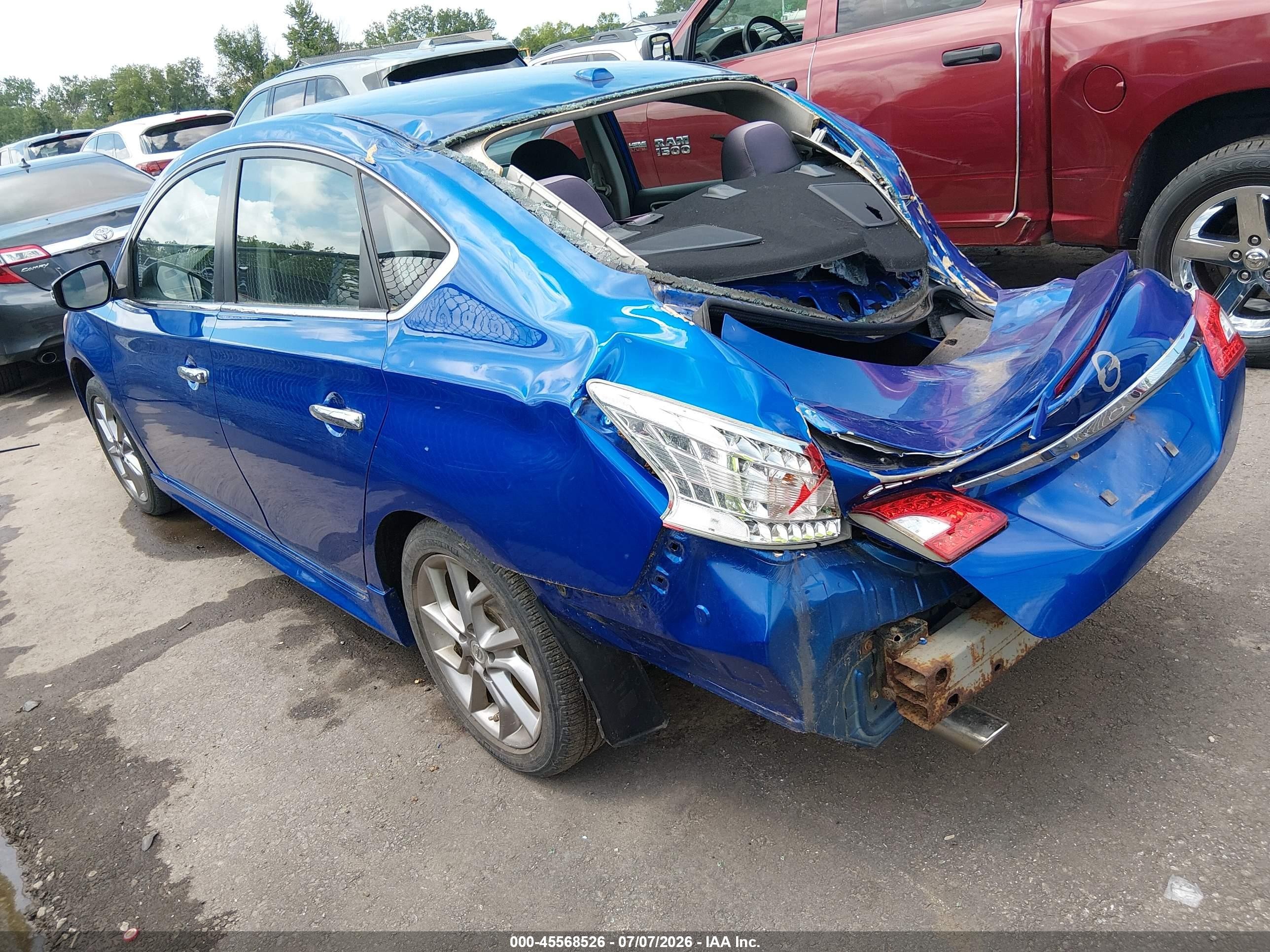 2015 Nissan Sentra Sr Blue vin: 3N1AB7AP2FY257021