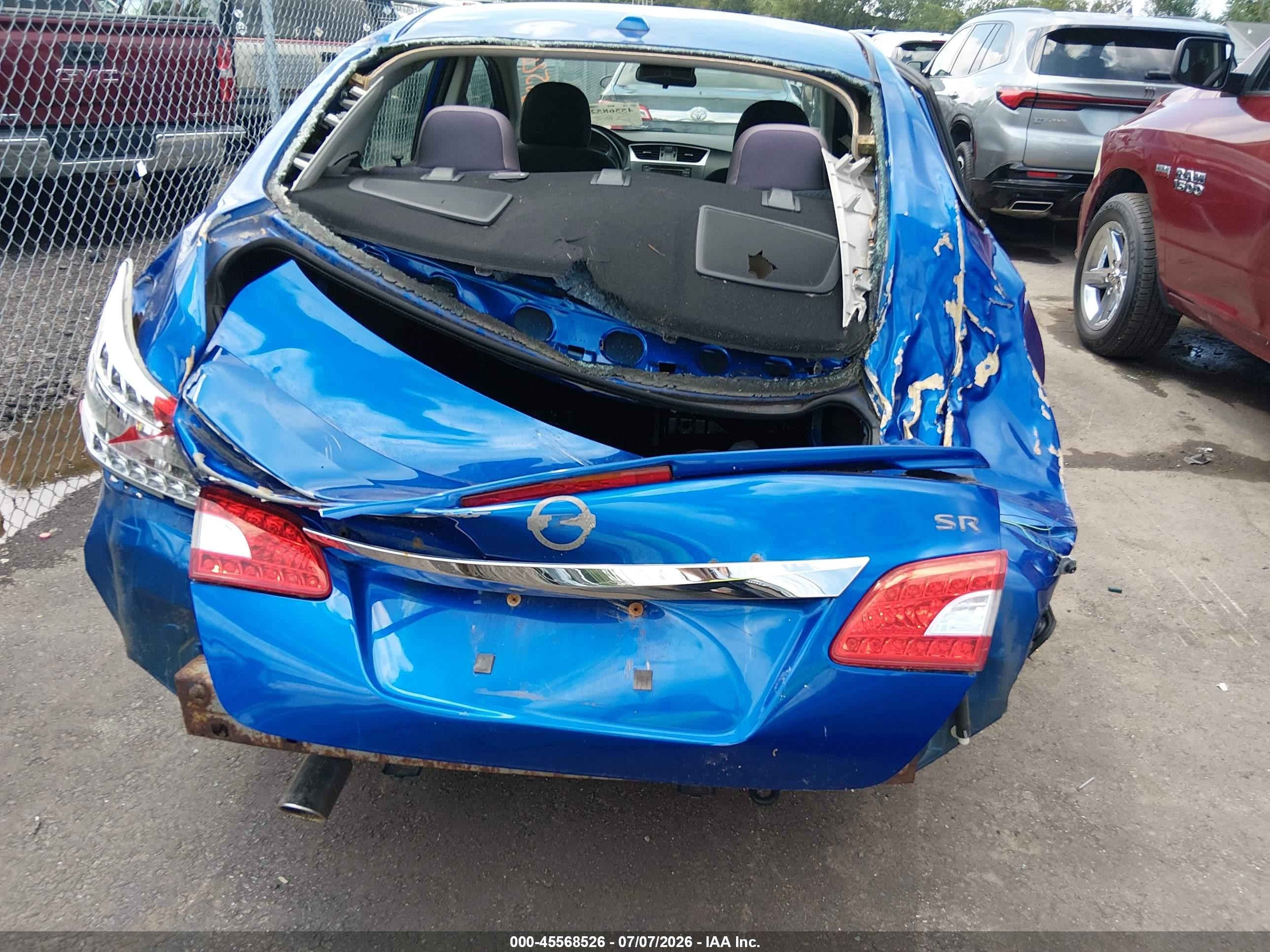 2015 Nissan Sentra Sr Blue vin: 3N1AB7AP2FY257021