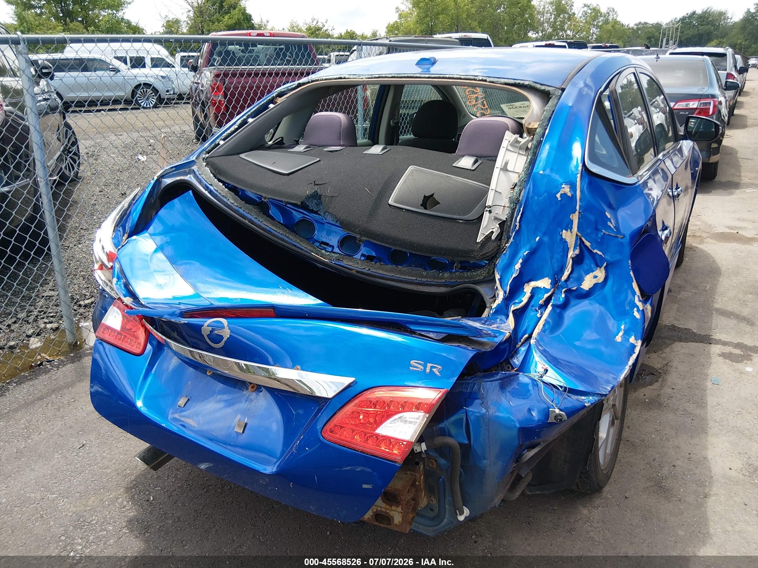 2015 Nissan Sentra Sr Blue vin: 3N1AB7AP2FY257021