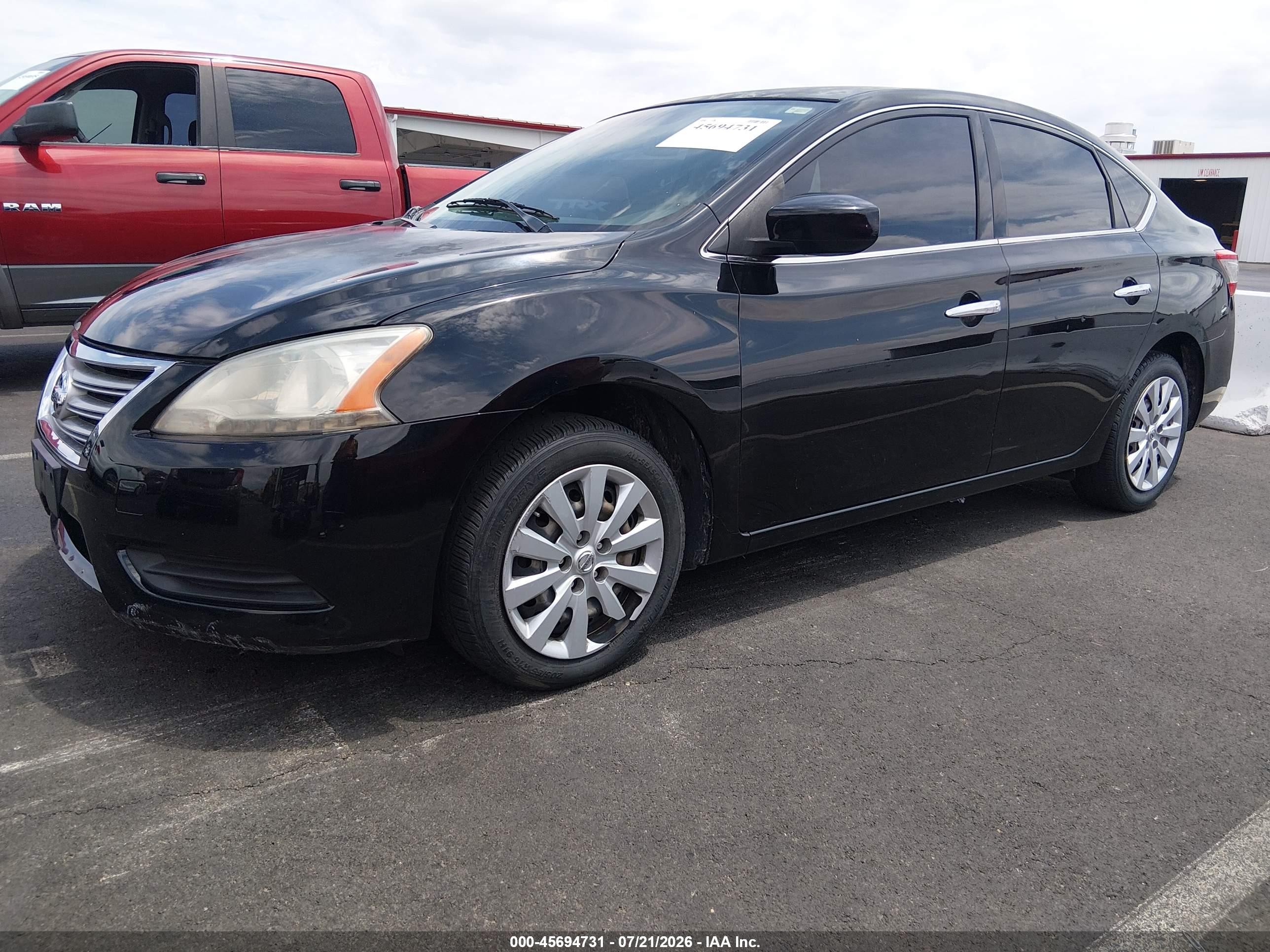 2015 Nissan Sentra S Black vin: 3N1AB7AP2FY263675