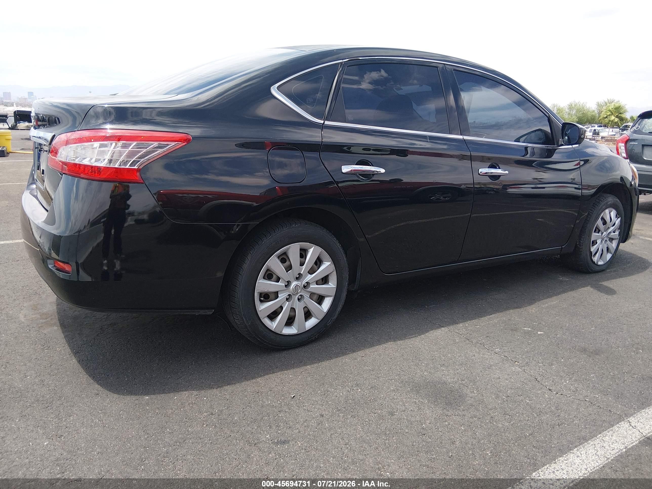 2015 Nissan Sentra S Black vin: 3N1AB7AP2FY263675